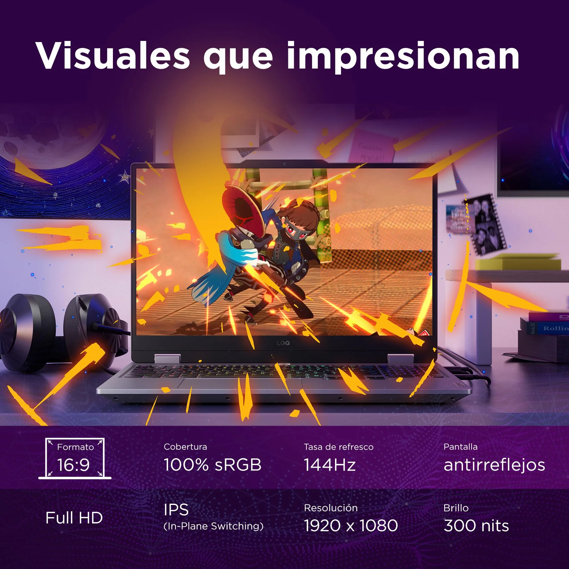 Lenovo LOQ Gen 10 - Portátil Gaming IA 15.6" FHD (Intel Core i7-13650HX, NVIDIA GeForce RTX 5060, 32 GB RAM, 1 TB SSD, 144 Hz, Wi-Fi 6, Sin Sistema Operativo) QWERTY RGB 24 Zonas Español - Gris