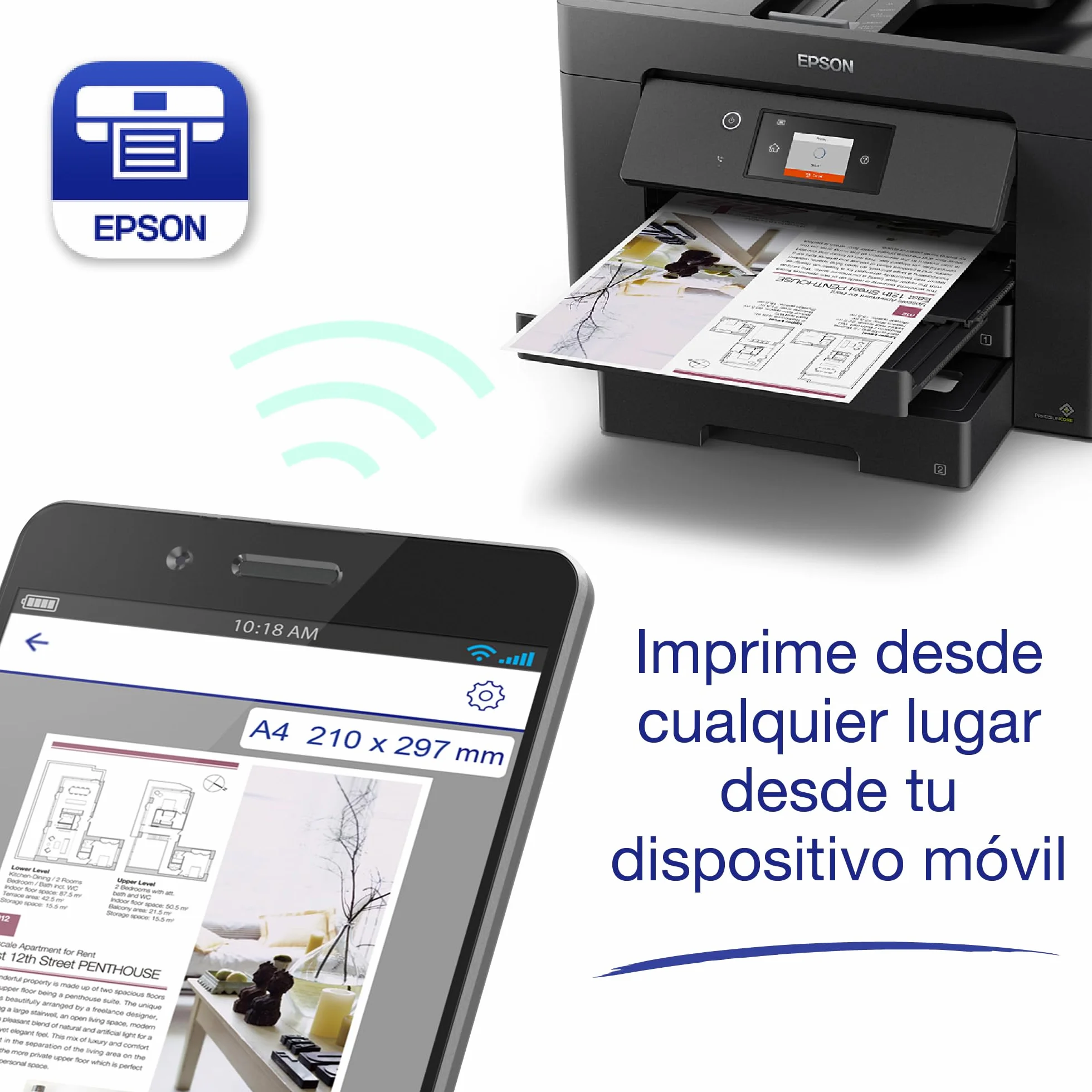 Epson Impresora de inyección de Tinta multifunción Workforce WF-7830DTWF A3 con conectividad inalámbrica y 3 Meses Gratis de suscripción de Tinta ReadyPrint*
