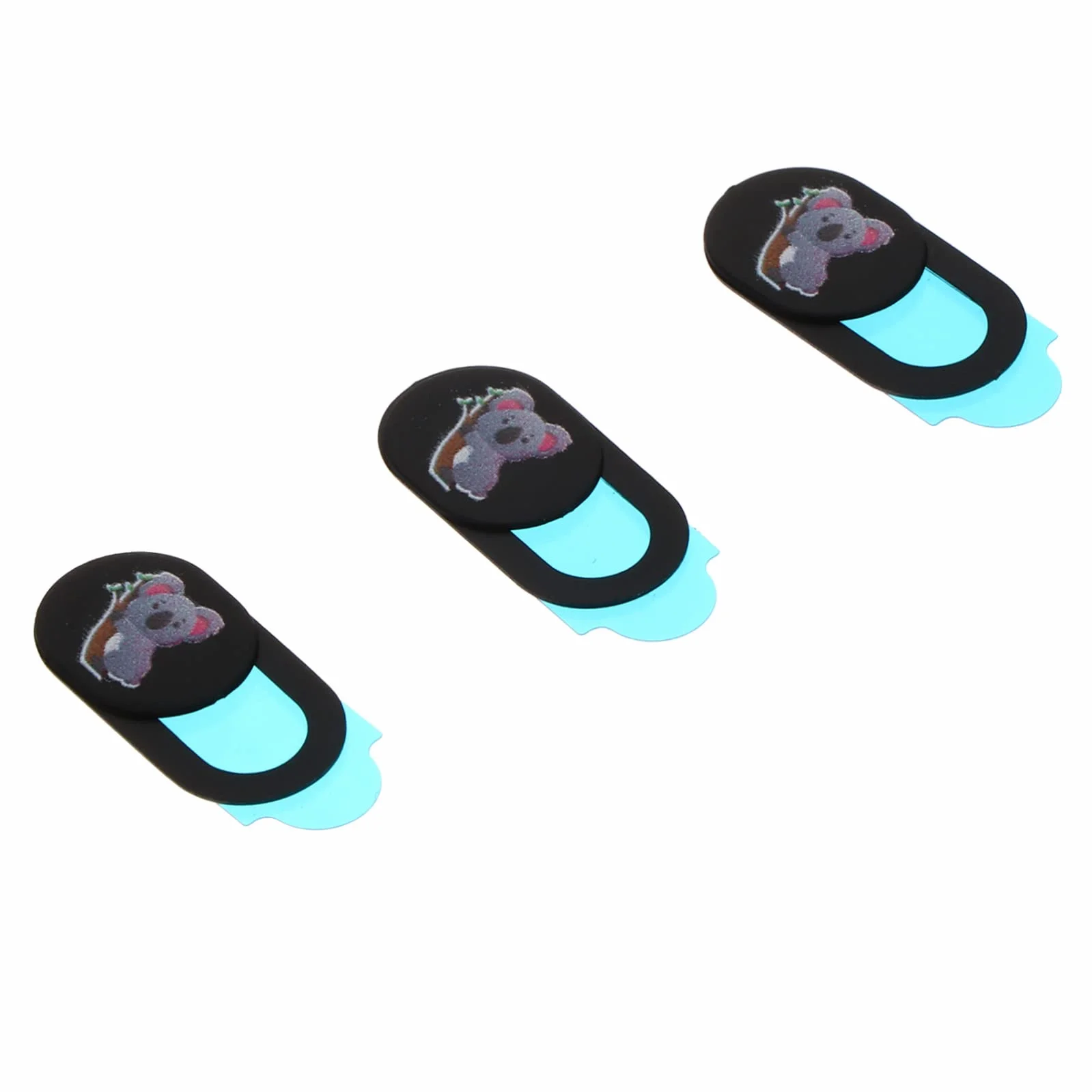 EXCEART Cubierta de Privacidad para Cámara Web y Móvil, Abs Negro, 3 Piezas, Diseño Decorativo, Fácil de Llevar, para Portátil y Tableta