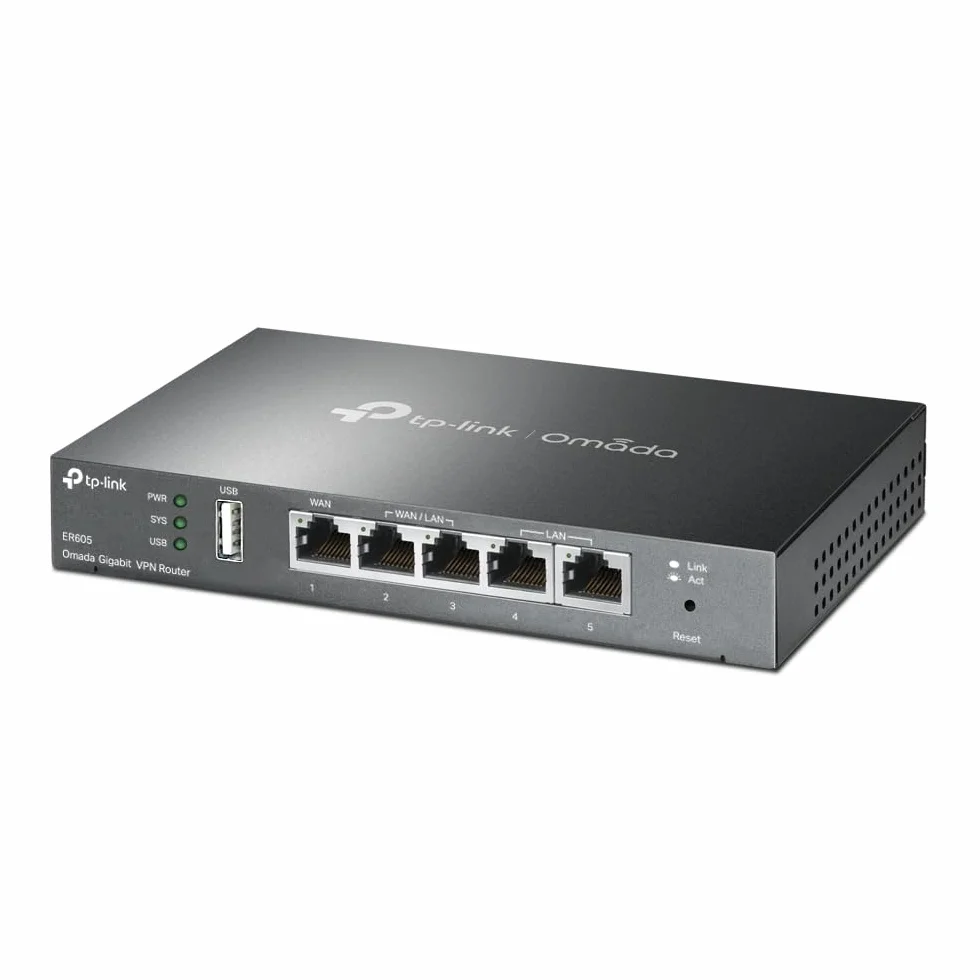 TP-Link TL-R605 - VPN Router Gigabit, Multi-WAN Load Balance, 5-Port, Business Firewall, Omada SDN, OpenVPN, IPsec, QoS, VLAN, Secure Enterprise Gateway