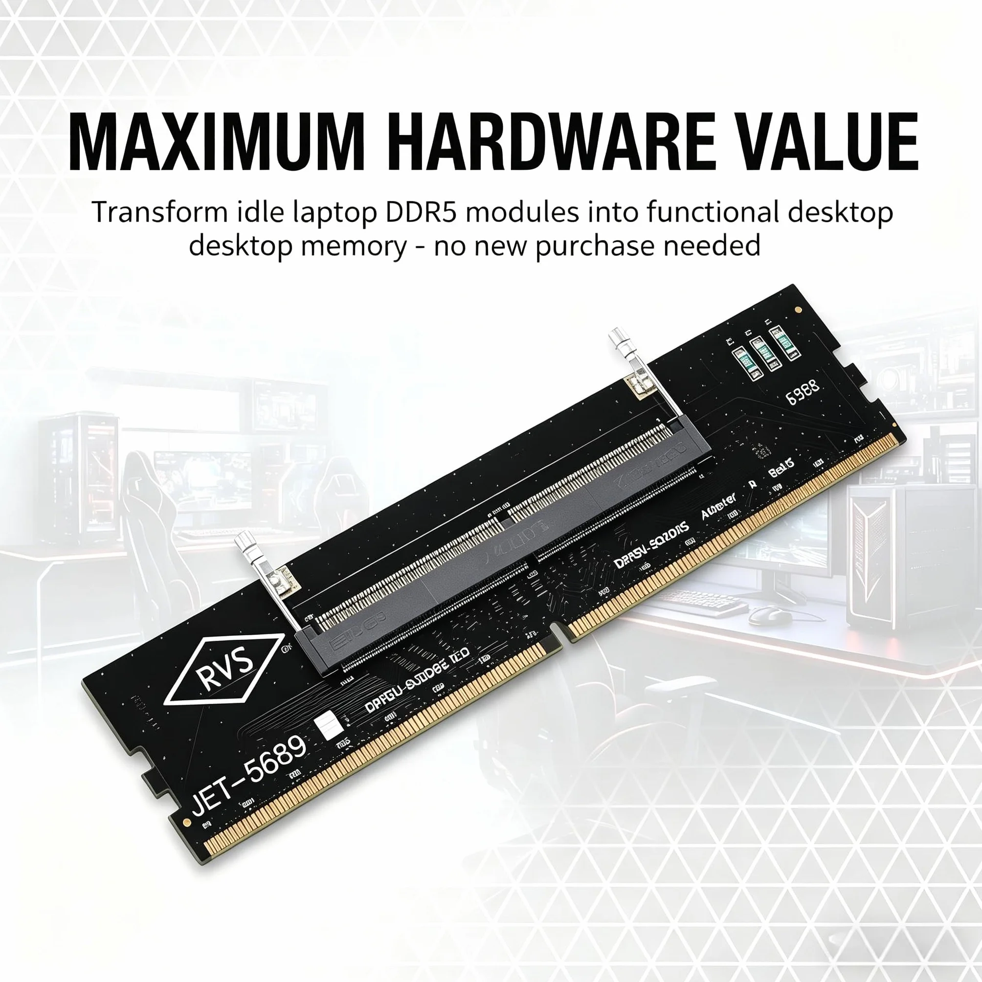 Placa Adaptadora De Protección Para Módulos De Memoria DDR5 De Portátiles Y De Escritorio.