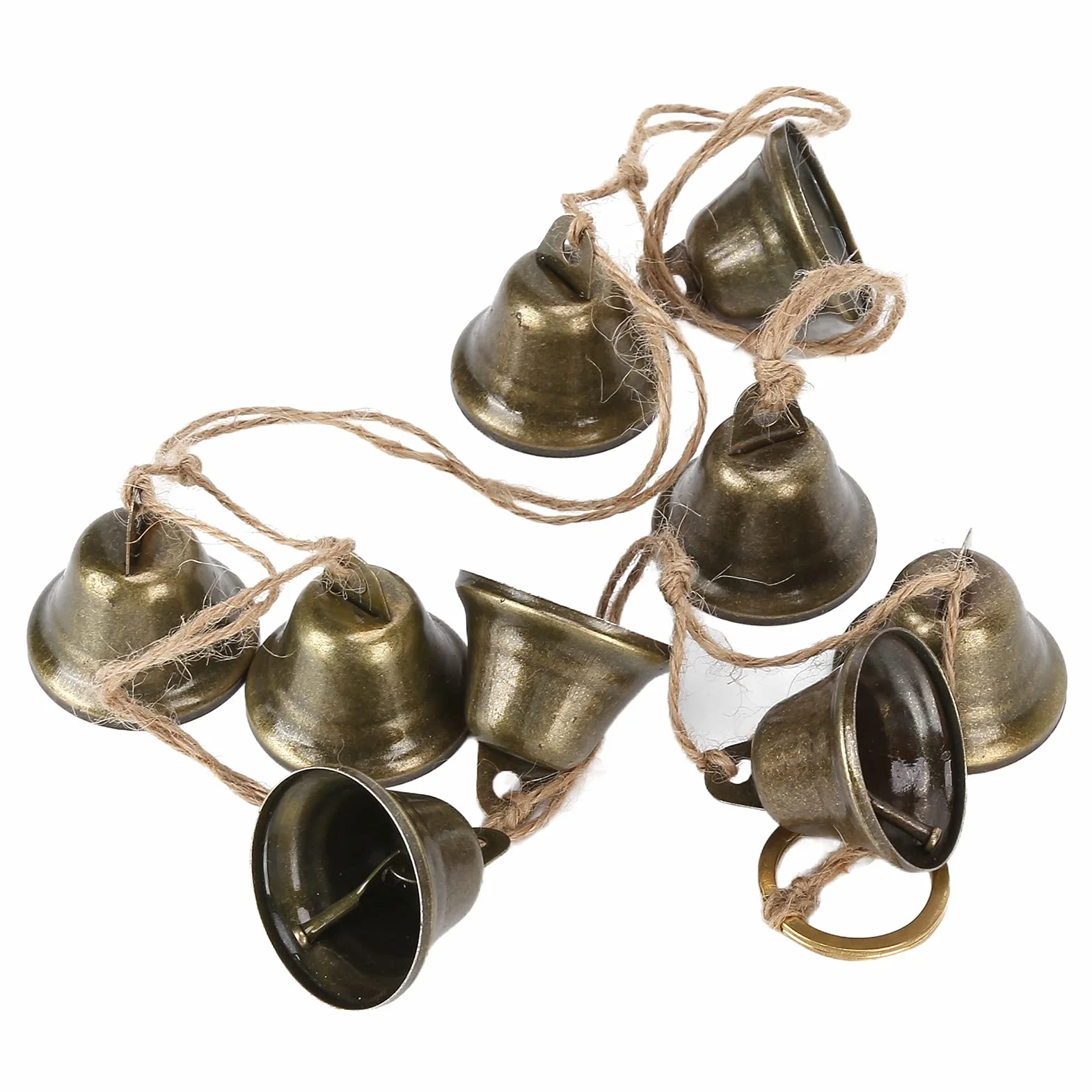 Navidad Cadena De Campanas Colgantes Vintage 9 Cascabeles Guirnalda Estilo Indio Puerta Pequeñas Pared Hogar