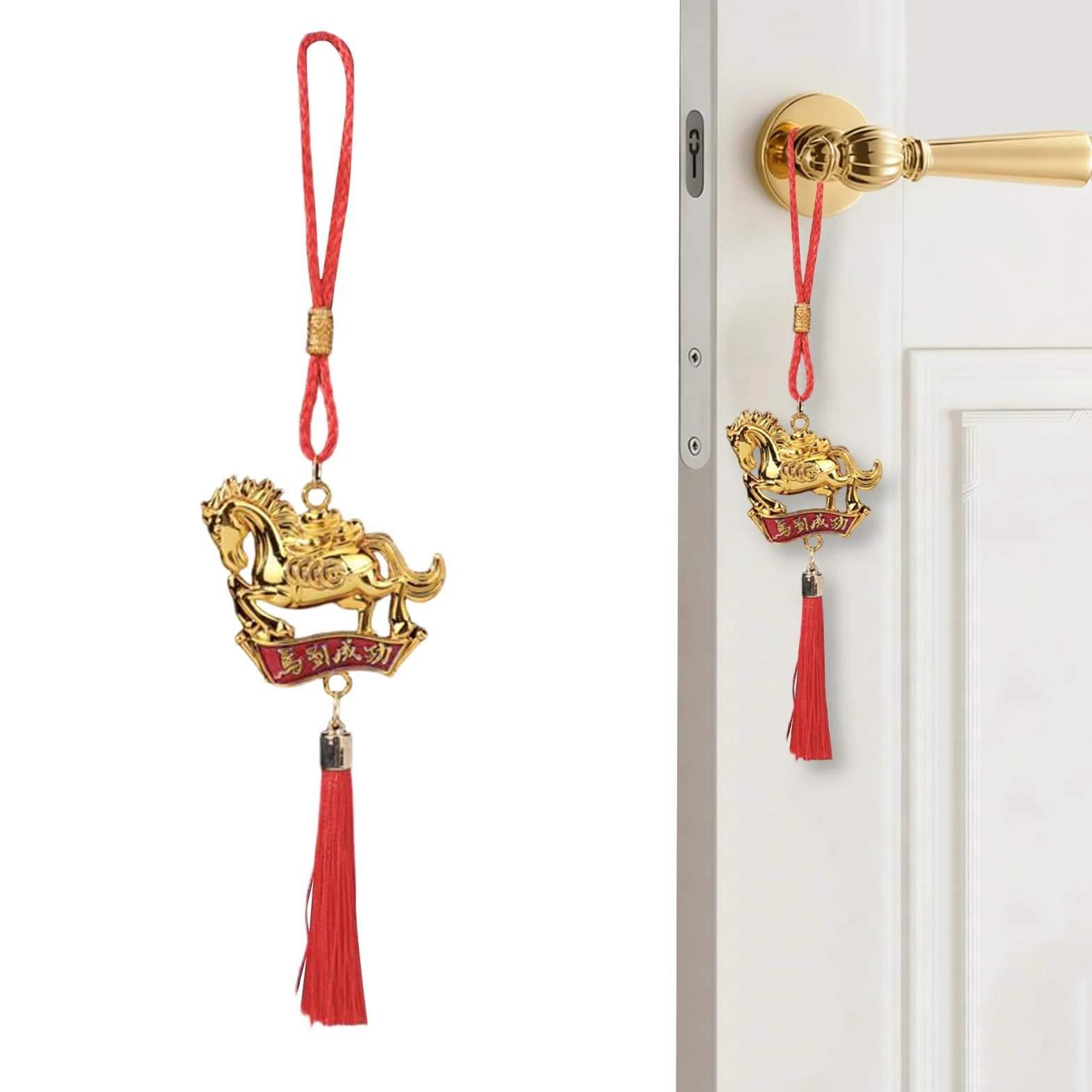 Adorno de caballo de Año Nuevo chino, decoración de temporada para hogar, puerta, oficina