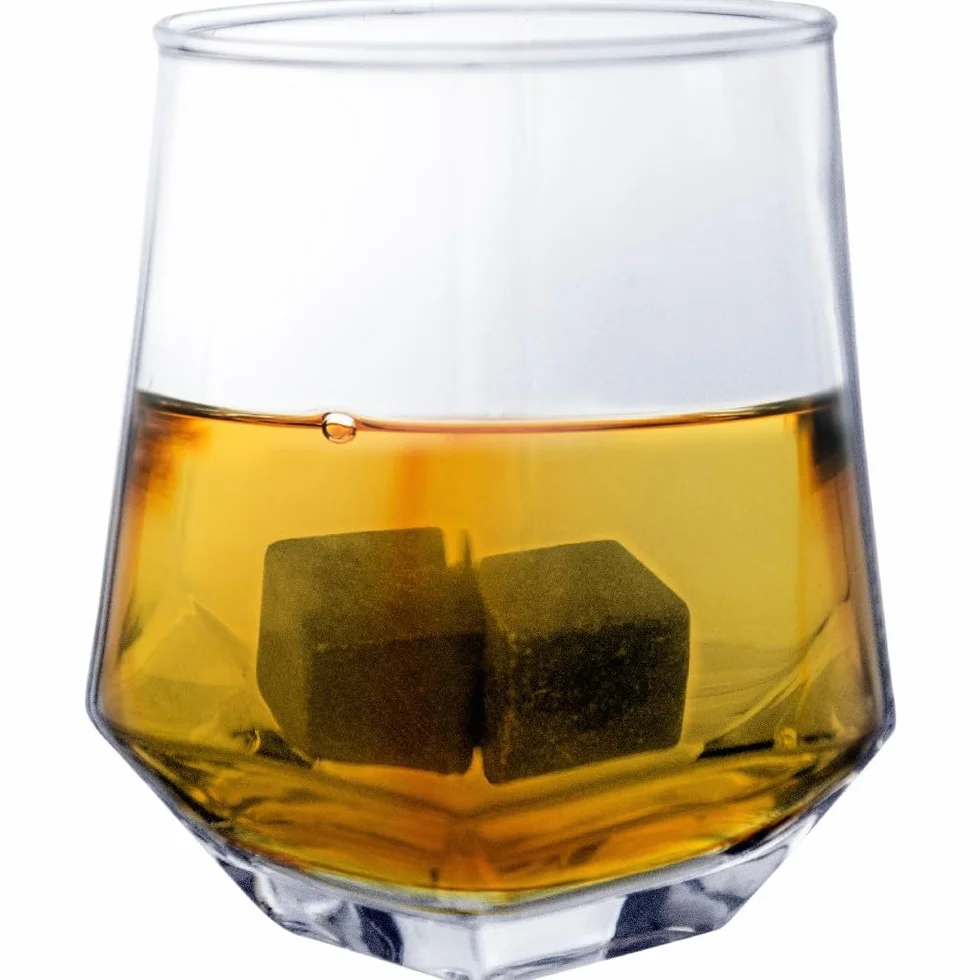 Vin Bouquet Fia 1366 Set Whiskey Caja Madera con Piedras Enfriar y Copas Cristal Accesorios Whisky Regalo