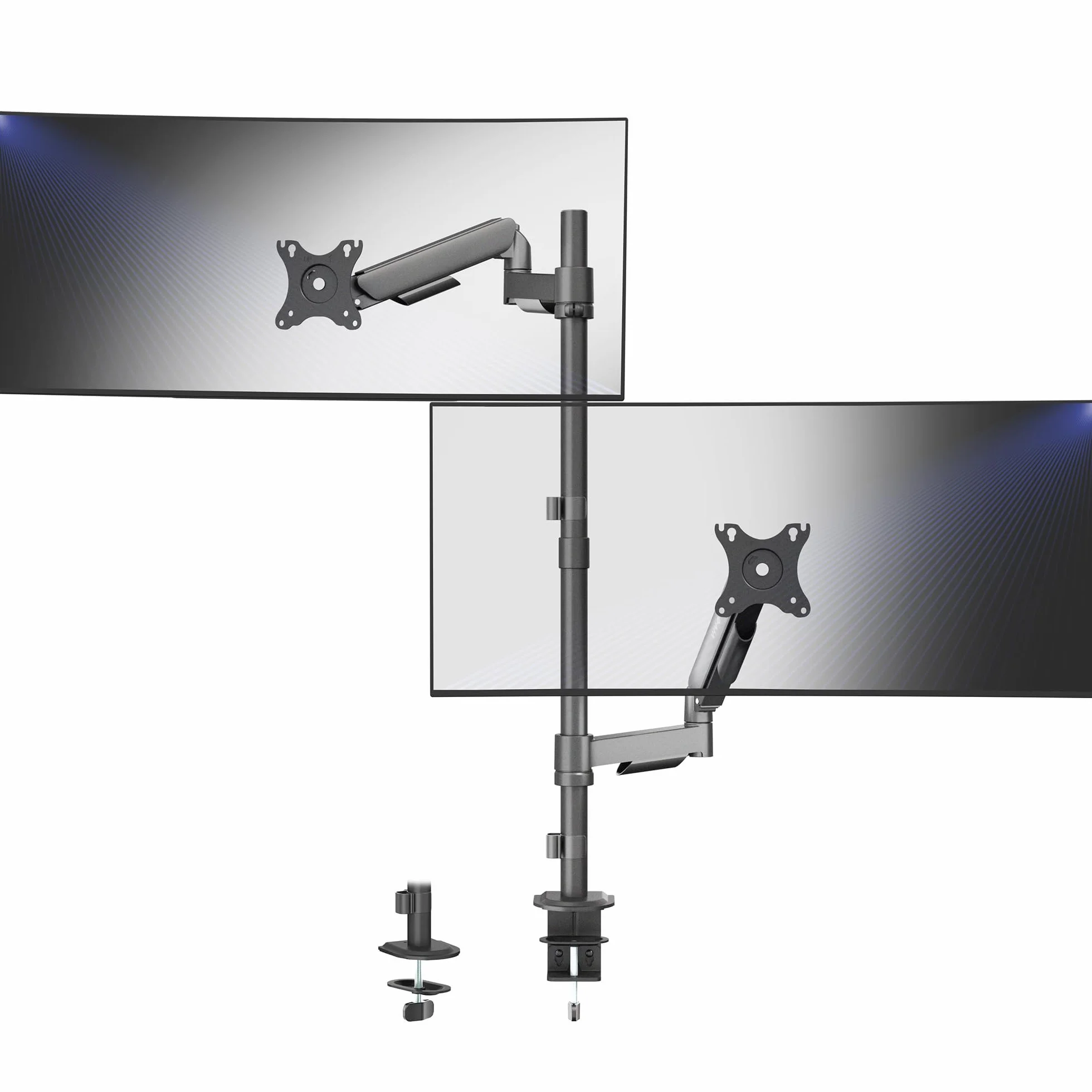 Vivo - Soporte de Brazo neumático Doble Extra Alto para Pantallas de hasta 32 Pulgadas, Soporte VESA articulado