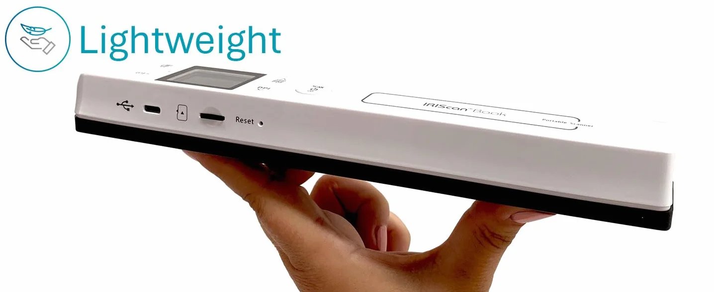 IRIScan Book 7 handScanner Escáner de documentos A4 Escaneo Word PDF XLS Tarjeta SD USB Win Mac