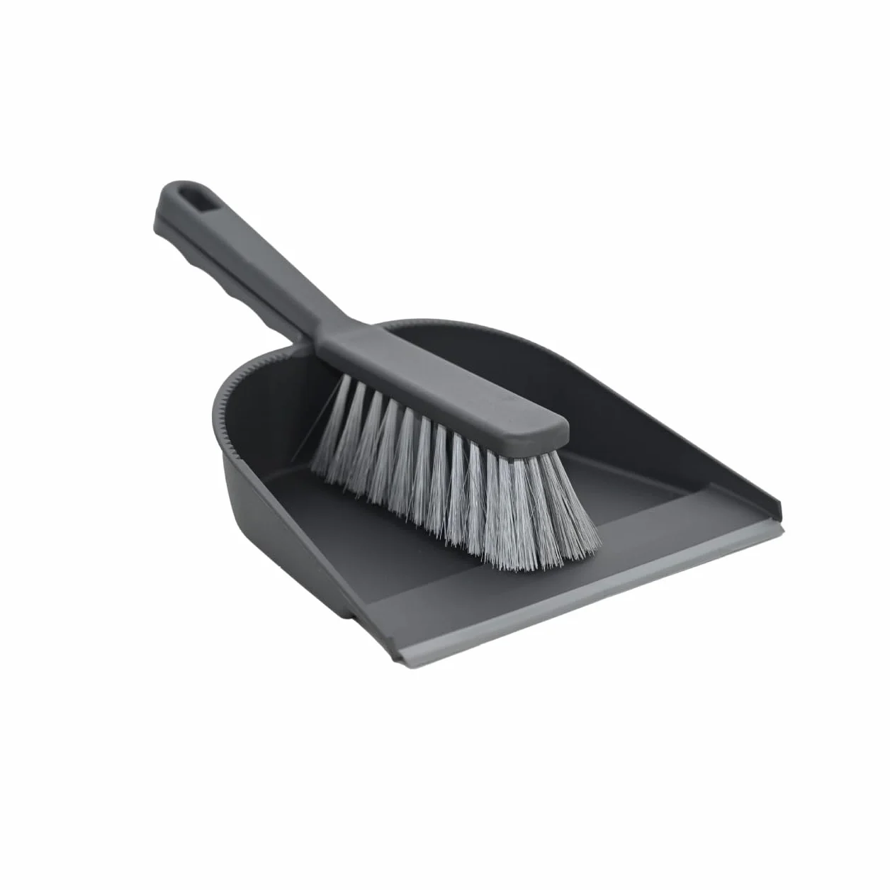 YORK Juego de Recogedor y Cepillo Pala y Cepillo Mano Juego de Cepillo y Palla Combo de Cepillo y Recogedor Portátil Escoba de Mano Conjunto de Recogedor con Goma Fabricado en regranulado Gris