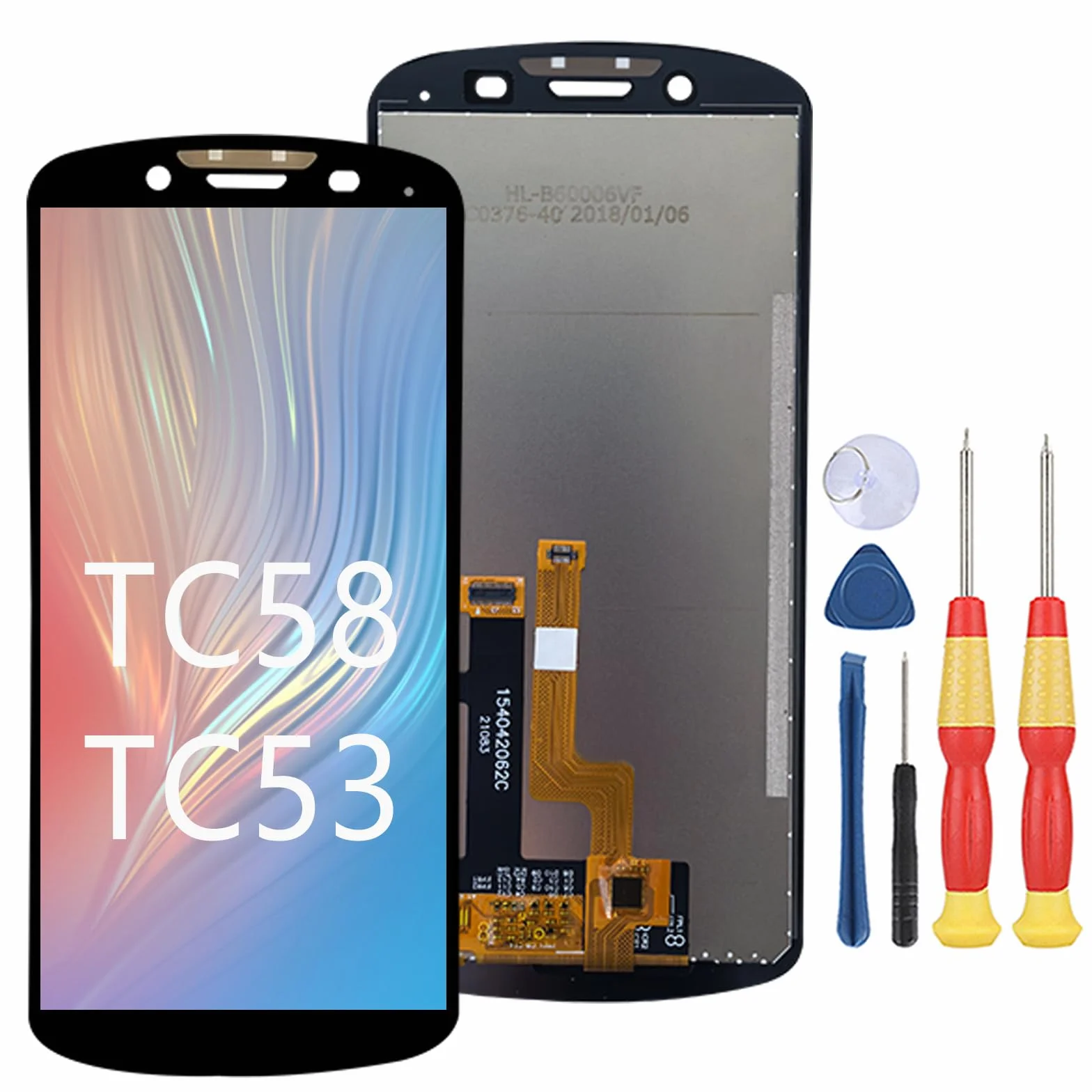 Pantalla LCD compatible con Zebra TC53 / TC58 LCD Display Touch Screen Assembly Piezas de repuesto con herramientas.