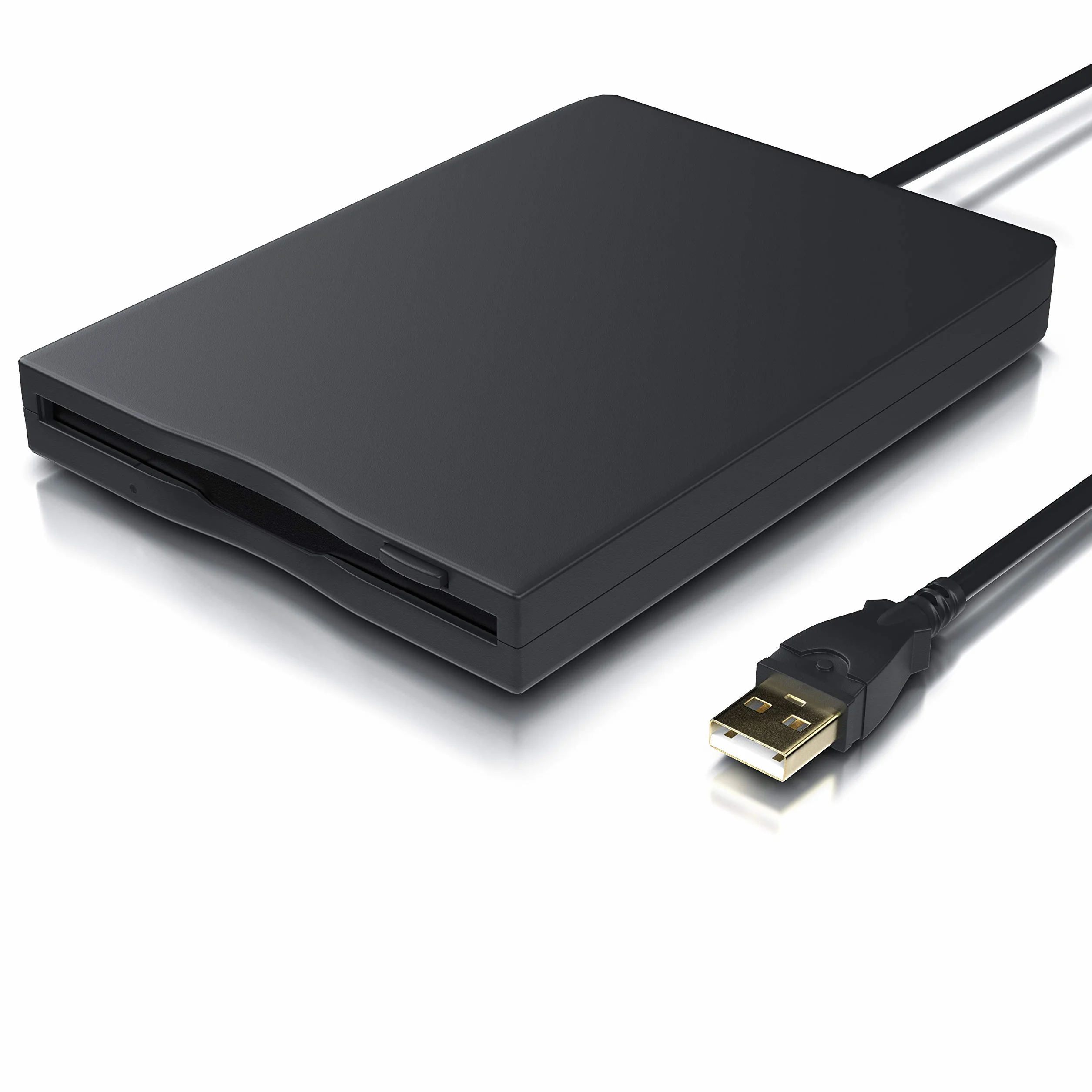 CSL - Disquetera Externa - Lector USB de Disquetes Floppy Disk Drive FDD - 1,44 MB - 3,5 Pulg. - Portátil - Plug y Play - Compatible con PC Windows 11 – Negro