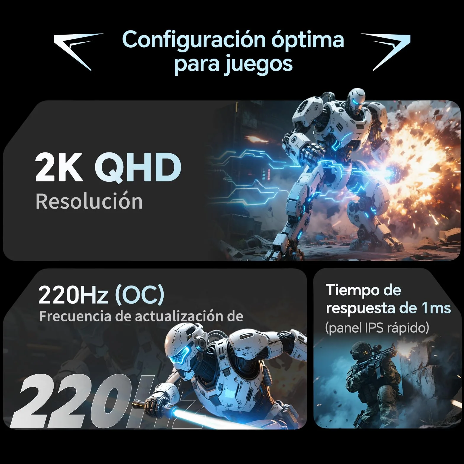 KTC Monitor Gaming 27 Pulgadas | 2K@200Hz | Altavoces Integrados | Fast IPS Panel | Tiempo de Respuesta 1ms (MPRT) | Brillo de 450 CD/m², HDR400 | Adaptive Sync | 131% sRGB, 97% DCI-P3, ΔE＜2 | Blanco