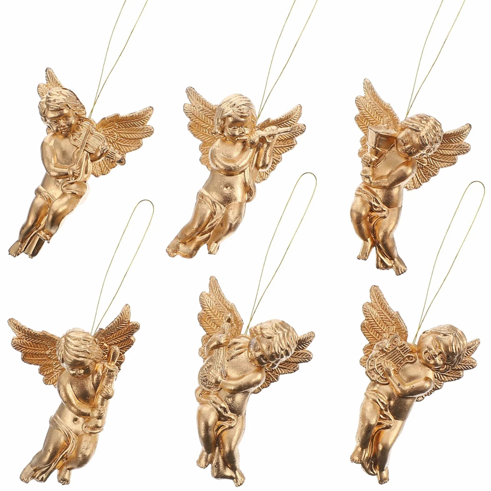Adornos Navideños Alas de Ángel Angelitos de Navidad Estatua Cupido Colgante Árbol Navidad Plástico
