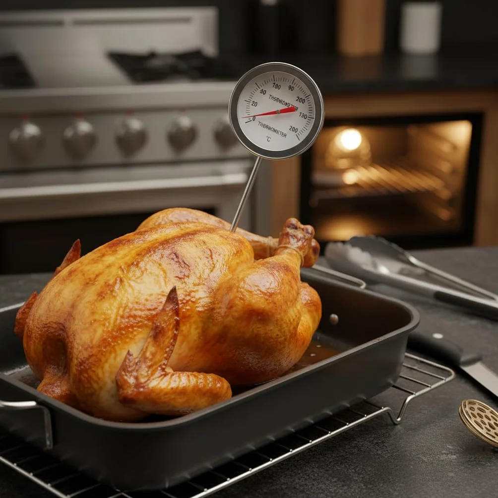 Tnfeeon Termómetro de Cocina Acero Inoxidable 50°C-300°C 12 Pulgadas Freír Asar