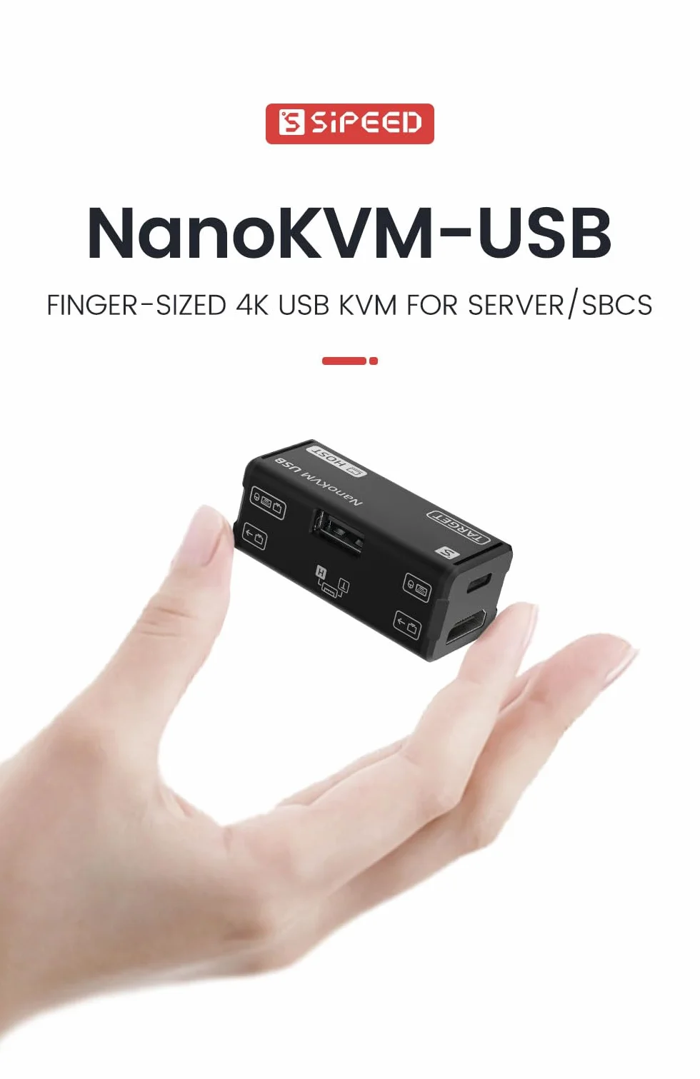 Sipeed NanoKVM-USB - Juego de mantenimiento de servidores, colaboración multidispositivo, KVM USB 4K de bolsillo para SBC, conmutador USB A, captura de vídeo 1080P, HDMI 4K en y salida de bucle (Kit1