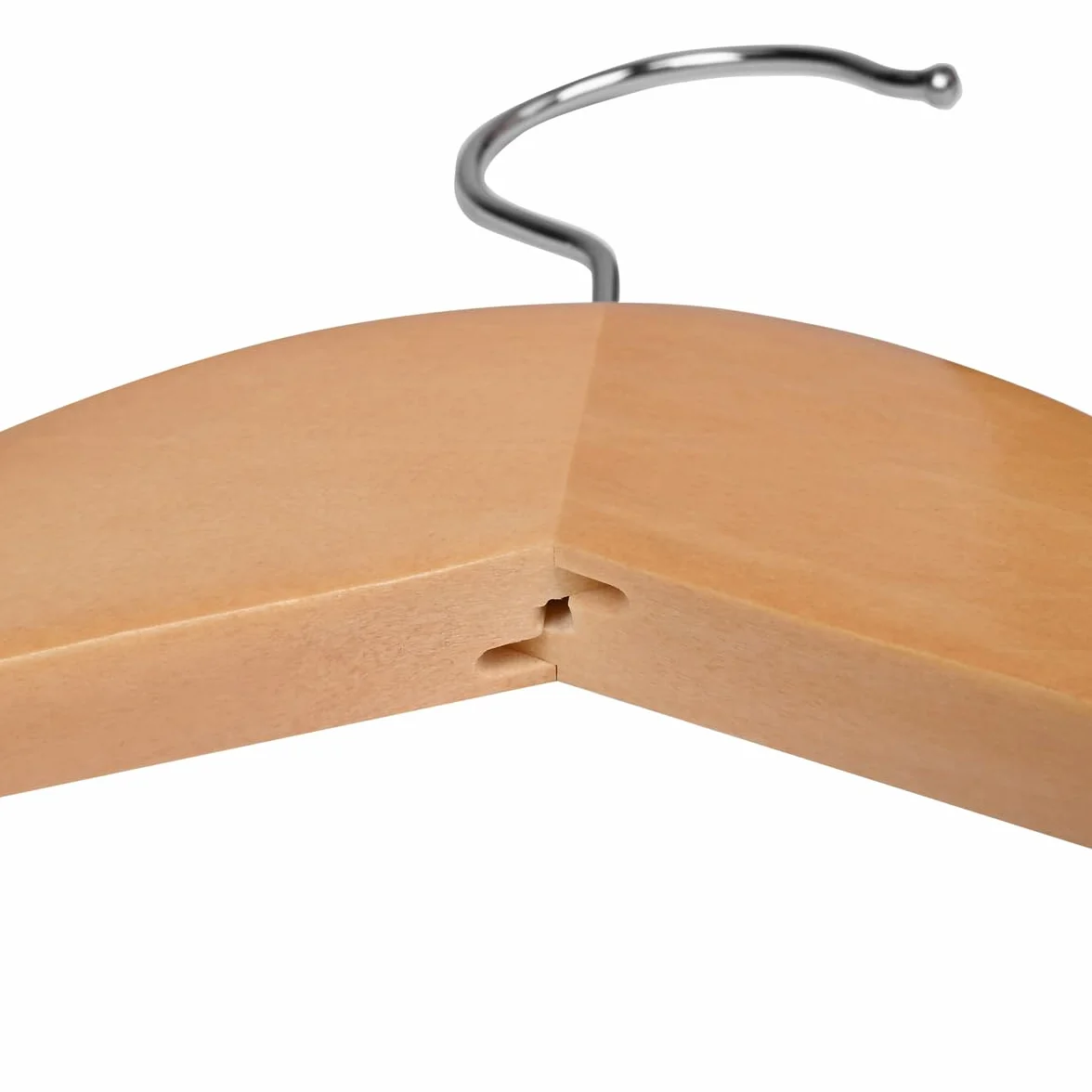 Perchas para Ropa de Madera Natural con Muescas Antideslizantes y Gancho Giratorio - Pack 20