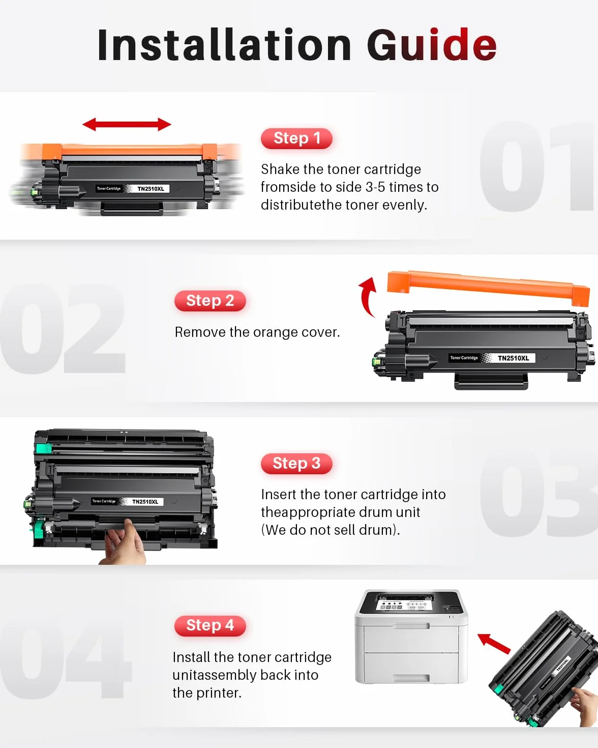 TN2510XL TN-2510XL MFC-L2835DW Tóner Compatible con Brother TN 2510XL TN2510 para HL-L2400DW HL-L2400DWE MFC-L2800DW DCP-L2620DW MFC-L2860DWE DCP-L2627DW con Chip (2 Negro) | Compatible con HL-L2400DW HL-L2400DWE MFC-L2800DW DCP-L2620DW MFC-L2860DWE DCP-L