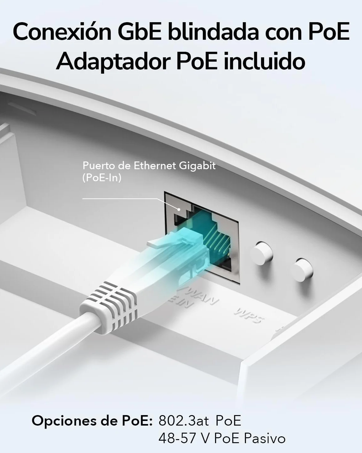 Cudy AP3000 Outdoor WiFi 6 AX3000 IP65 Punto de Acceso, Puertos Gigabit RJ45, Compatible con PoE Pasivo 802.3at o 48~57V