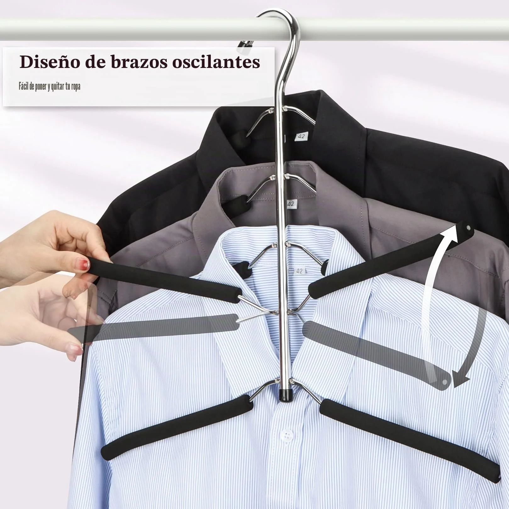 Perchas 5 en 1 Multifuncional Organizador para Adultos 3 Pack Antideslizantes Resistentes