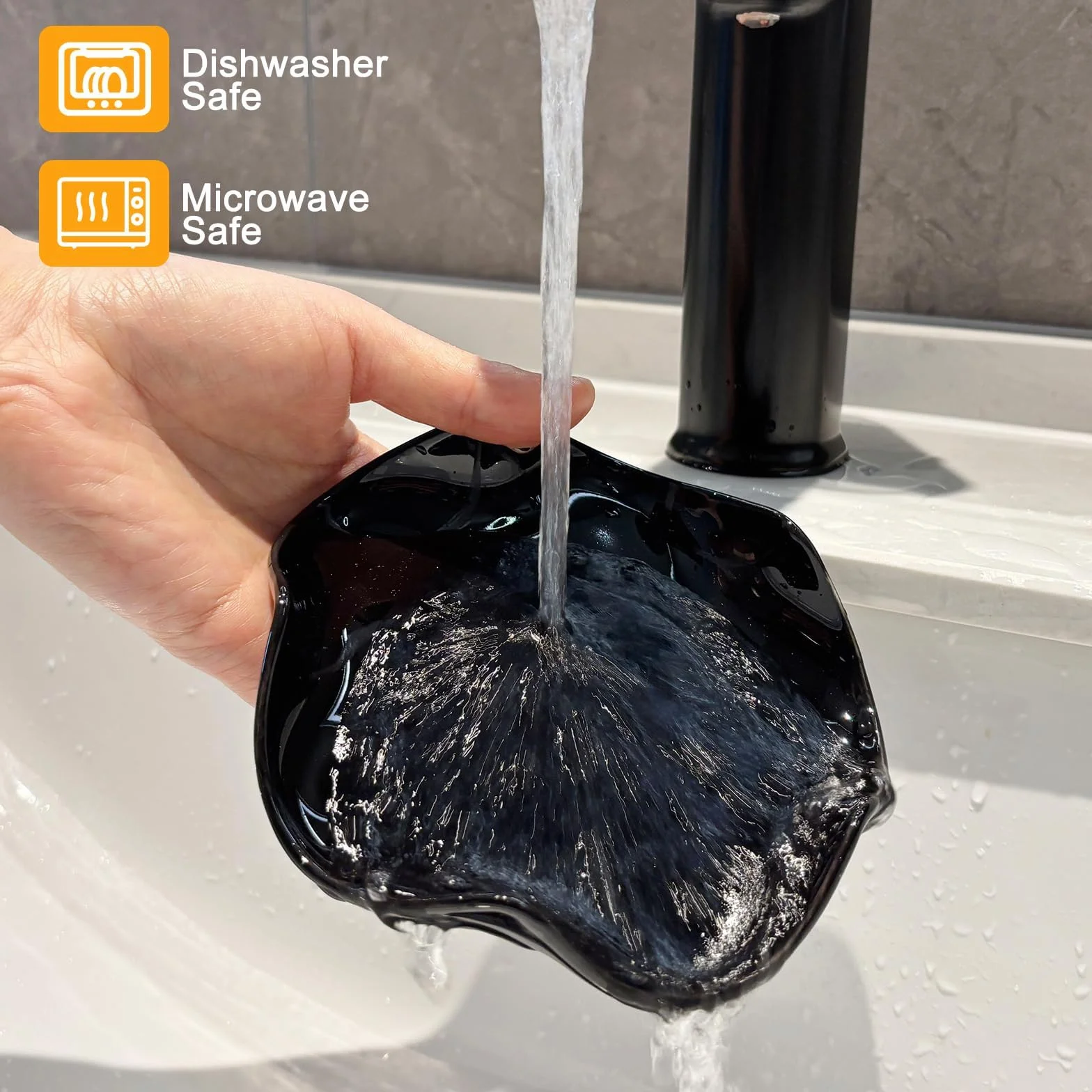Reposa Cucharas de Cerámica para Cocina, Soporte de Utensilios Resistente al Calor, 13cm, Negro