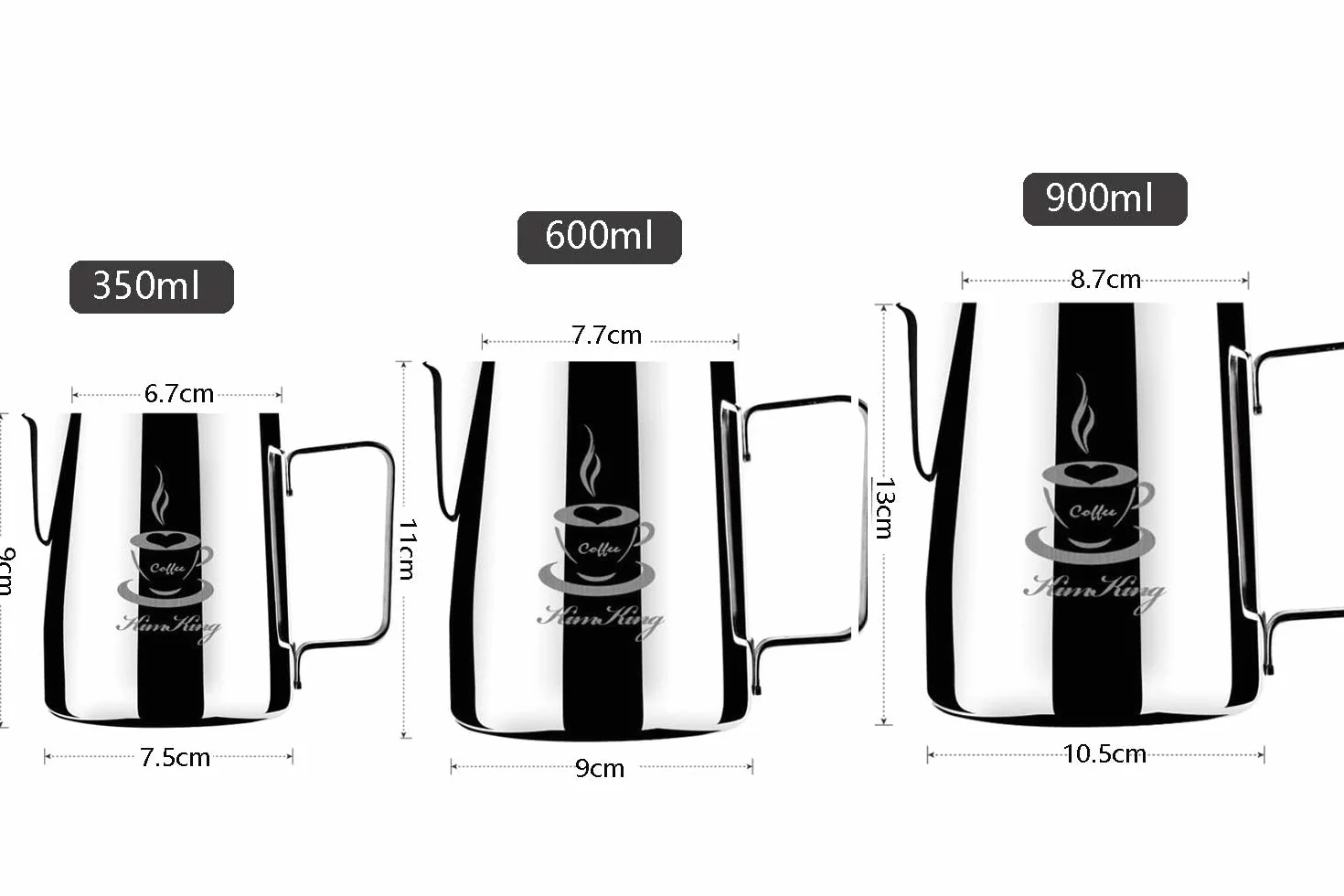 Jarra de leche acero inoxidable 900 ml 32 oz OneChois para espumador capuchino