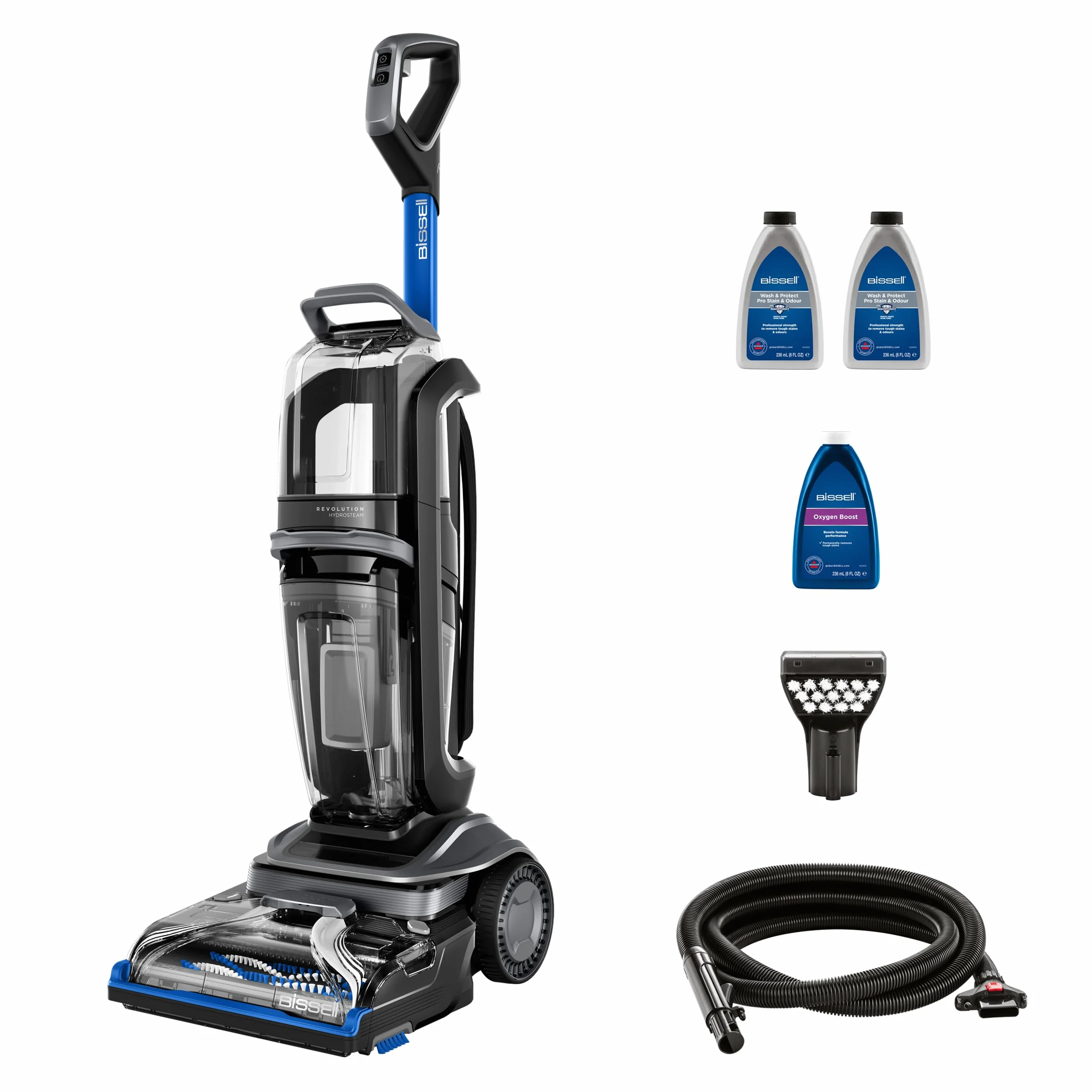 BISSELL Revolution HydroSteam Aspiradora de Agua Tapicería, Lava Aspiradora con Pantalla LED, Maquina Limpiar Tapicerías con Tecnología HydroSteam, Limpiador a Vapor, Potente Motor de 1300W, 3670N