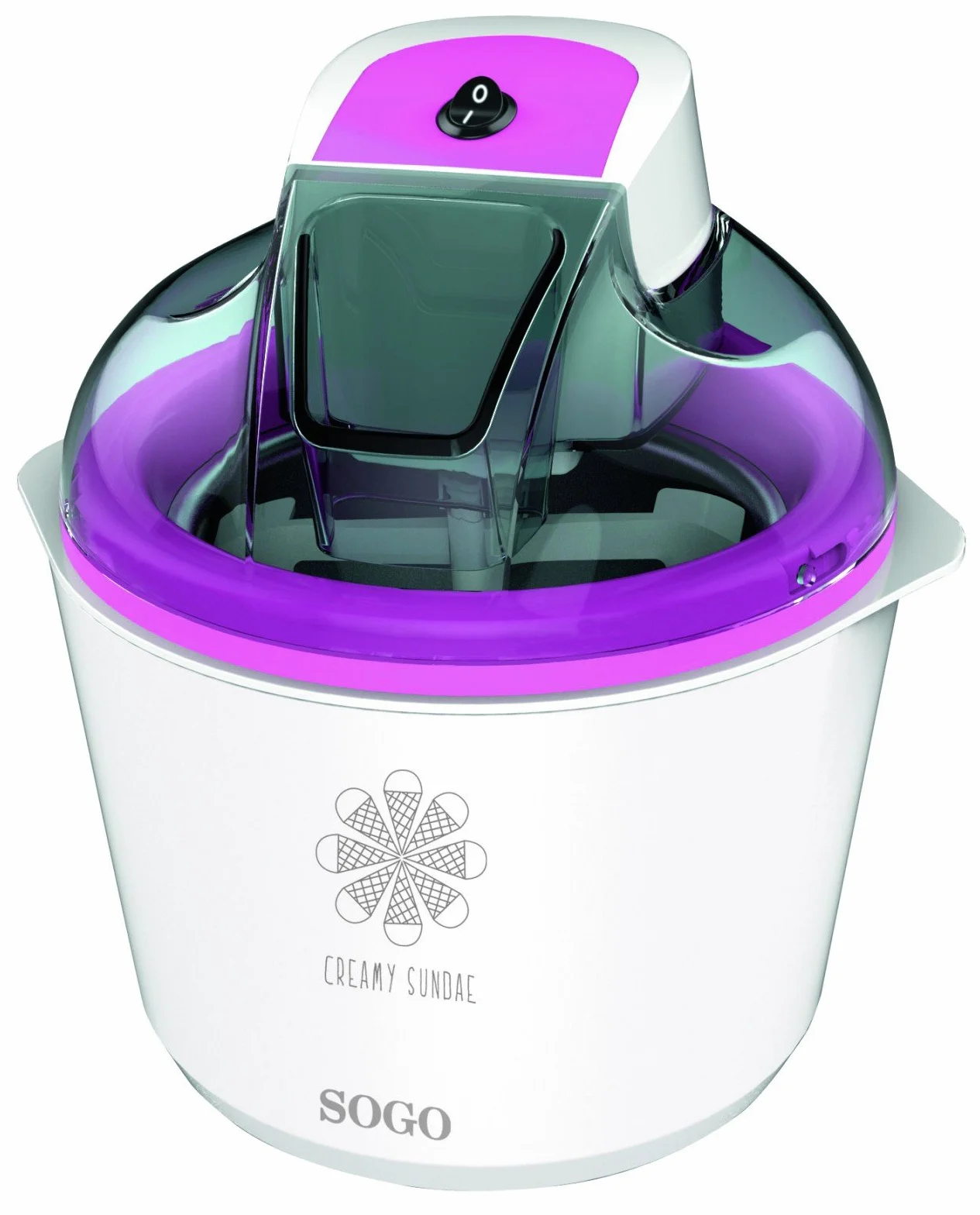 SOGO Máquina para hacer Helador y Sorbete 1.5L con Motor Bidireccional - Helados Caseros con Bol Extraíble sin BPA