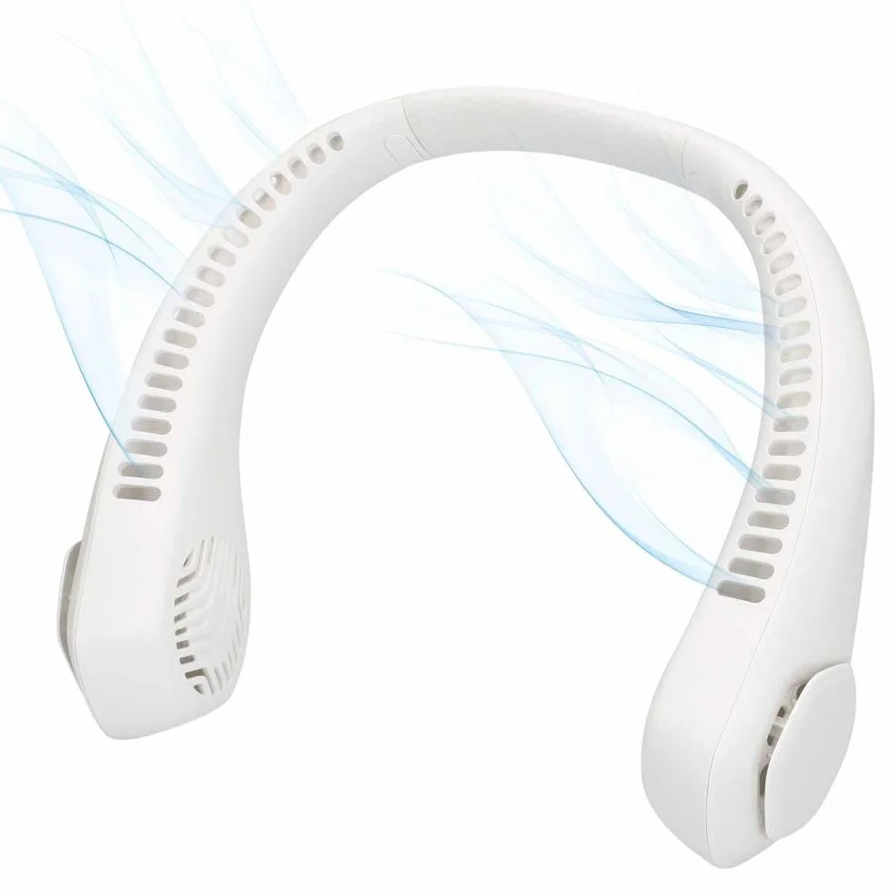 AKTIVE 61589 Ventilador de Cuello, 22,5x20,5 cm, 3 Modos Aire, 2-6 Horas duración, Cargador USB Incluido, Material ABS y Silicona, Aire Cuello, Ventiladores