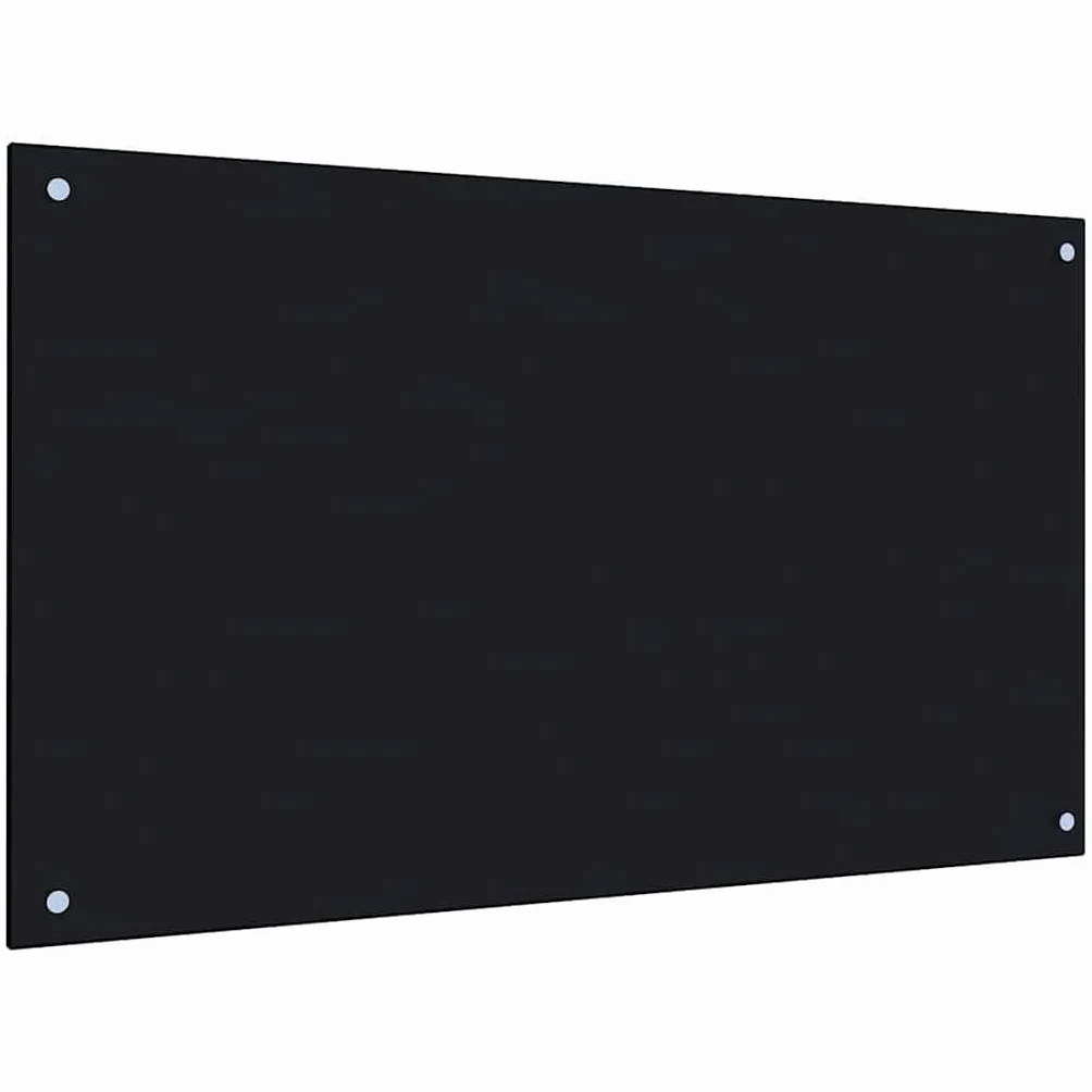 vidaXL Protector Salpicaduras Cocina Vidrio Templado Negro 100x60cm