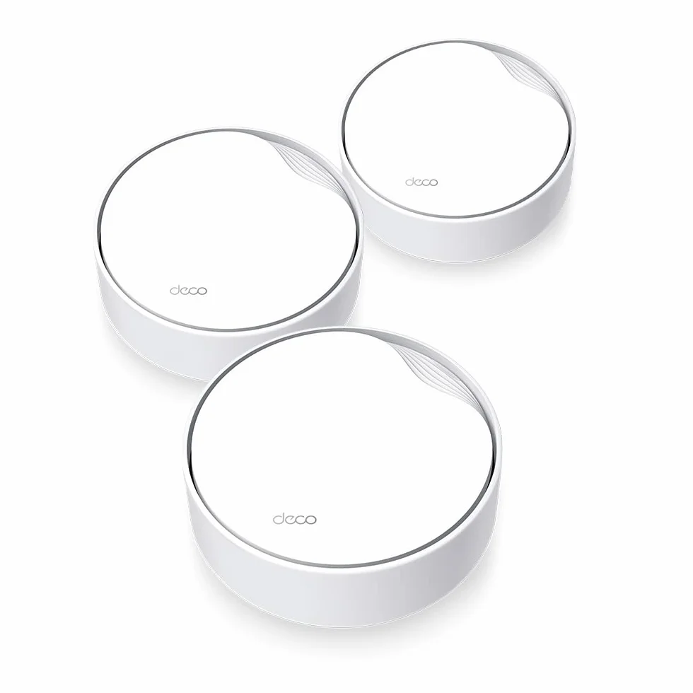 TP-Link Deco X50-PoE(3-Pack)- AX3000 Dual Band Wi-Fi 6 Mesh, Soporta alimentación PoE y DC, Puerto 2.5Gbps, Alcance hasta 600m², WPA3, Ideal para Casas Grandes