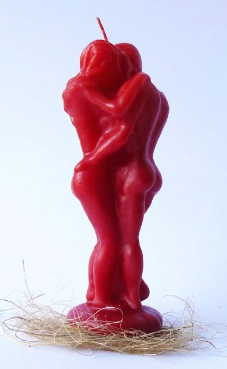 Ritual Velón Pareja Unida Rojo Vela Roja Amarre Conjuro Pasión Artesanal