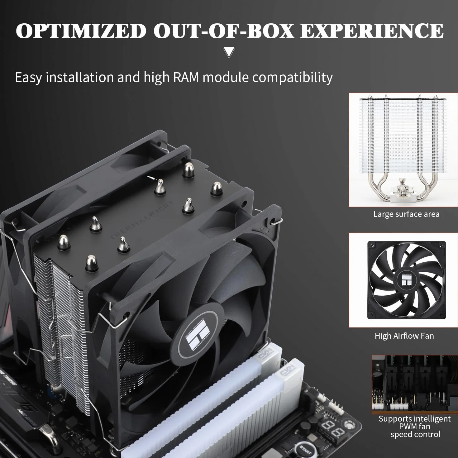 TR Assassin X 120R SE PLUS Ventilador para CPU, Tubos de calor de 4×6mm, Ventiladores PWM silenciosos de 120mm Enfriador de aire para CPU con rodamientos S-FDB, Tecnología AGHP, para AMD AM4 AM5/Intel
