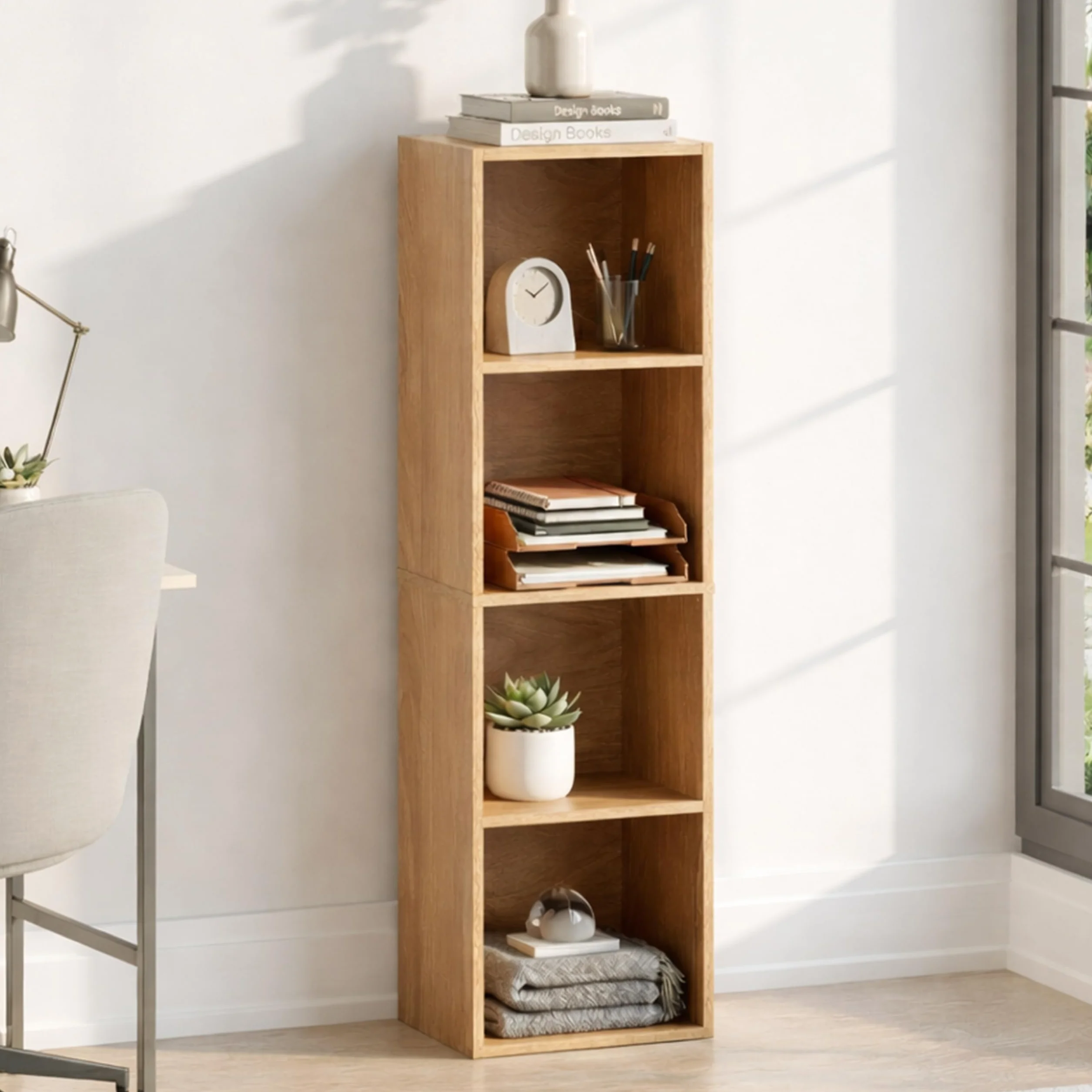 Vida Designs Estantería Oxford Cube Roble 4 Niveles