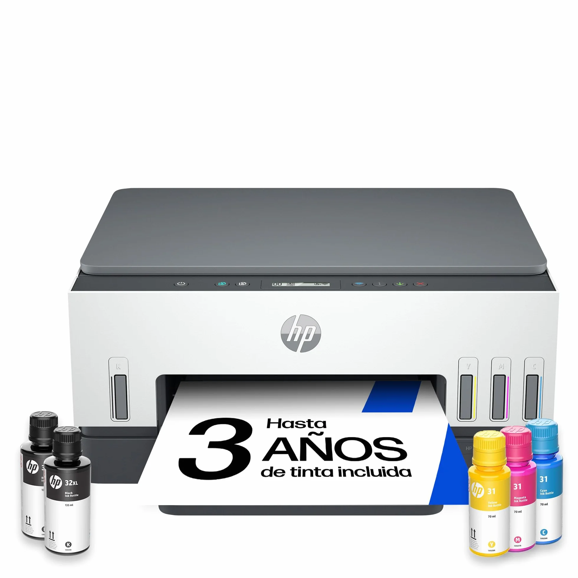 HP Smart Tank 6005, Impresora A4 Multifunción a Color, Inyección de Tinta, Wi-Fi de Doble Banda, Impresión automática a Doble Cara, Escáner, Copiadora, Smart App, Tinta incluida hasta 3 años