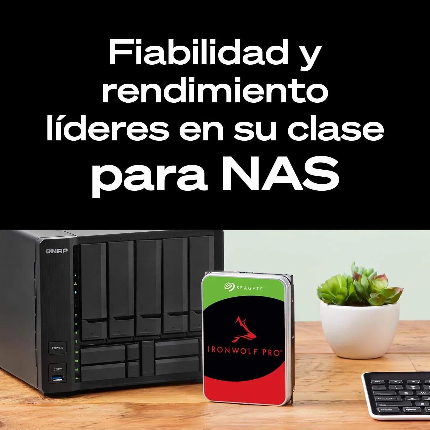 Seagate IronWolf Pro 8TB, Enterprise HDD NAS interno, CMR, SATA a 6 Gb/s, 7200 RPM, caché de 256 MB para almacenamiento conectado a red RAID, servicios Rescue, Paquete Abre-fácil (ST8000NTZ01)