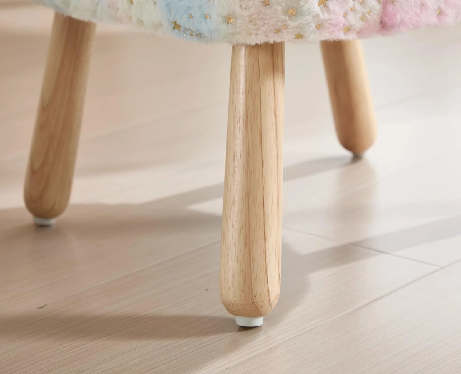 Sillón Infantil de Piel Sintética con Diseño de Estrellas y Reposabrazos, Arcoíris Rosa