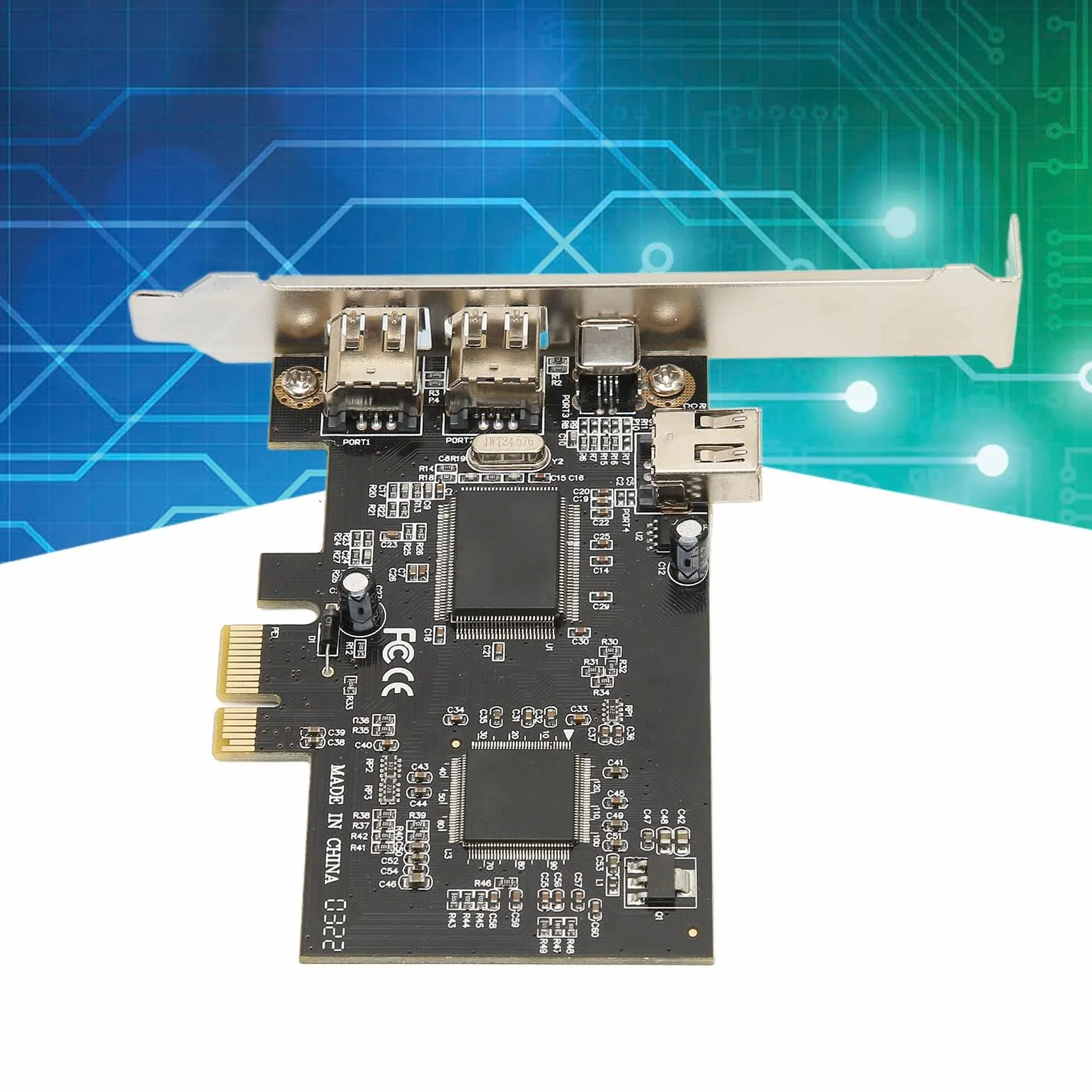 Tarjeta PCIE FireWire, PCI Ex1 a Controlador de Adaptador Externo IEEE 1394 4 Puertos (2 X 6 Pines + 1 X 4 Pines) con Soporte de Perfil bajo para 2000, XP, para Server 2003, Vista 7