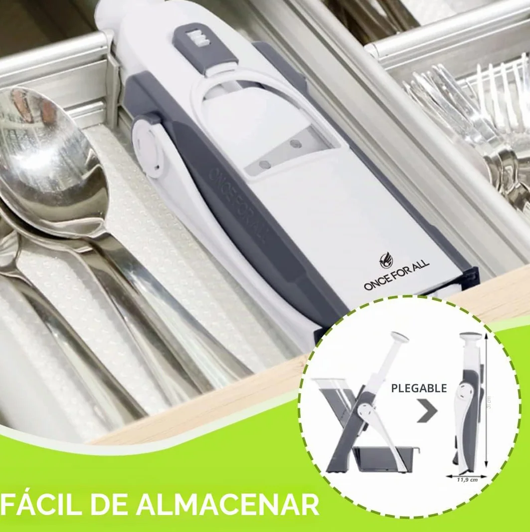 ONCE FOR ALL Mandolina de Cocina Manual Cortador de Verdura Multifuncional Acero Inoxidable Gris