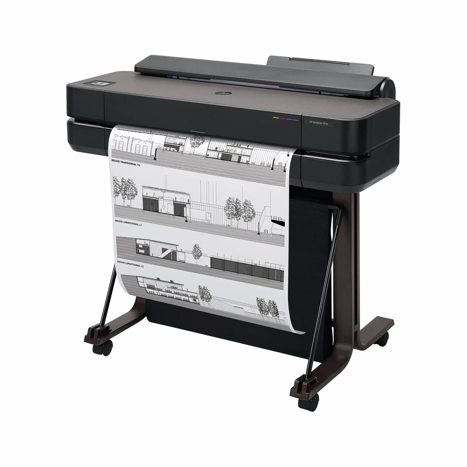 HP DesignJet T650, 61cm (5HB08D), Impresora Gran Formato, Plotter, Estándar A4-A1, 81 Impresiones A1/h, Wi-Fi,Ethernet,USB, 2400x1200 dpi,Metal Reciclado, Edición 2025, Garantía 2 Años, Click, Negro