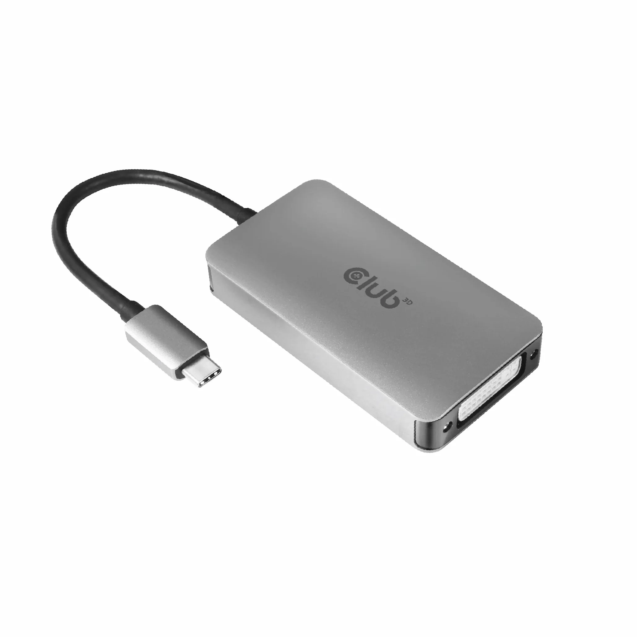Club 3D CAC-1510-A Adaptador USB C a DVI-D de Doble Enlace HDCP Apagado para Pantallas de Cine Apple, 3840 x 2160 @ 30 Hz, 2560 x 1600 @ 60 Hz
