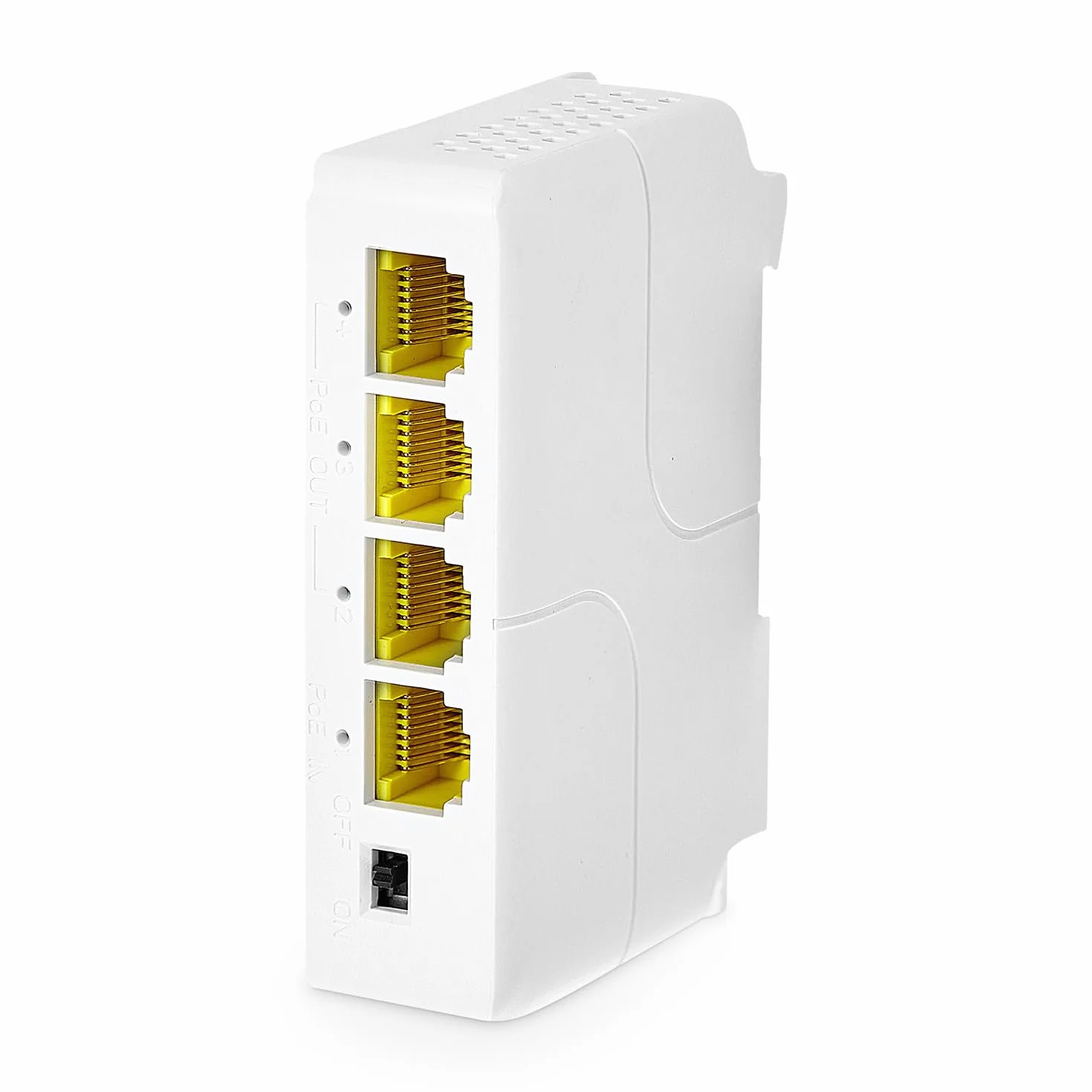 MokerLink 4 Port Gigabit PoE Extender, IEEE 802.3 AF/at PoE Repeater, 10/100/1000Mbps, 1 PoE in 3 PoE out, Wall & DIN Rail Mount PoE Passthrough Switch