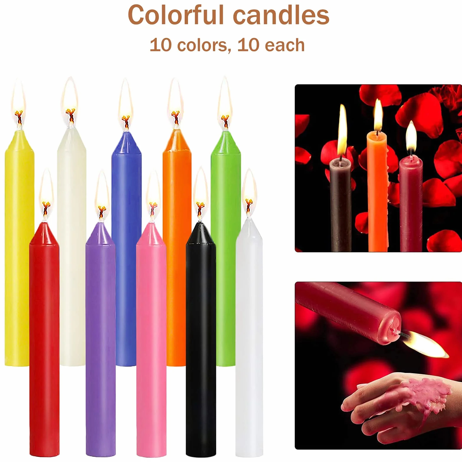Velas sin Goteo de 100 Piezas, Colores Surtidos, Cera de Soja Natural, 4 Pulgadas, para Magia y Rituales