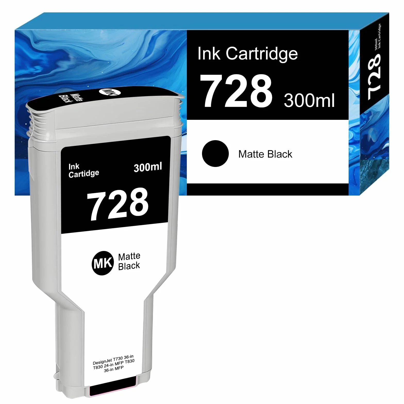 728 Cartucho de Tinta Negro Mate para Cartuchos de Tinta HP 728 HP728 F9J68A para HP DesignJet T730, HP DesignJet T830 (1x Matte Black)