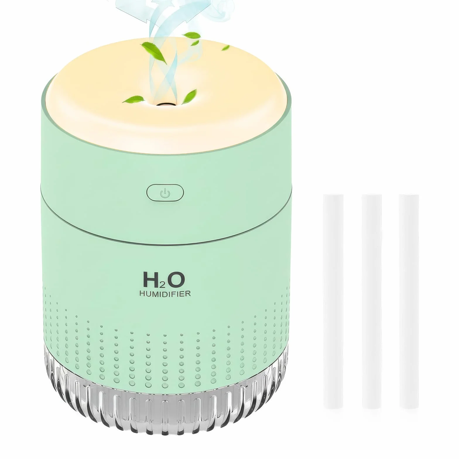 Humidificador Pequeño Ultrasónico con Luz Nocturna y Apagado Automático 2 Modos Silencioso USB (Grün)