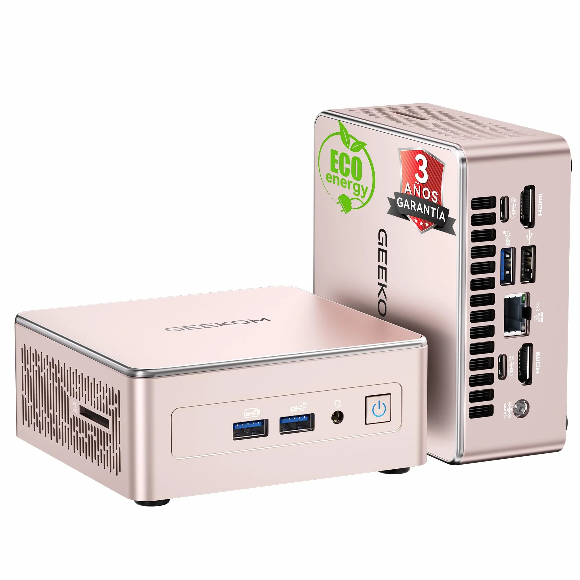 GEEKOM A5 Mini PC AMD Ryzen 5 7430U 16GB RAM 512GB SSD Windows 11 Pro 2×HDMI Lector SD