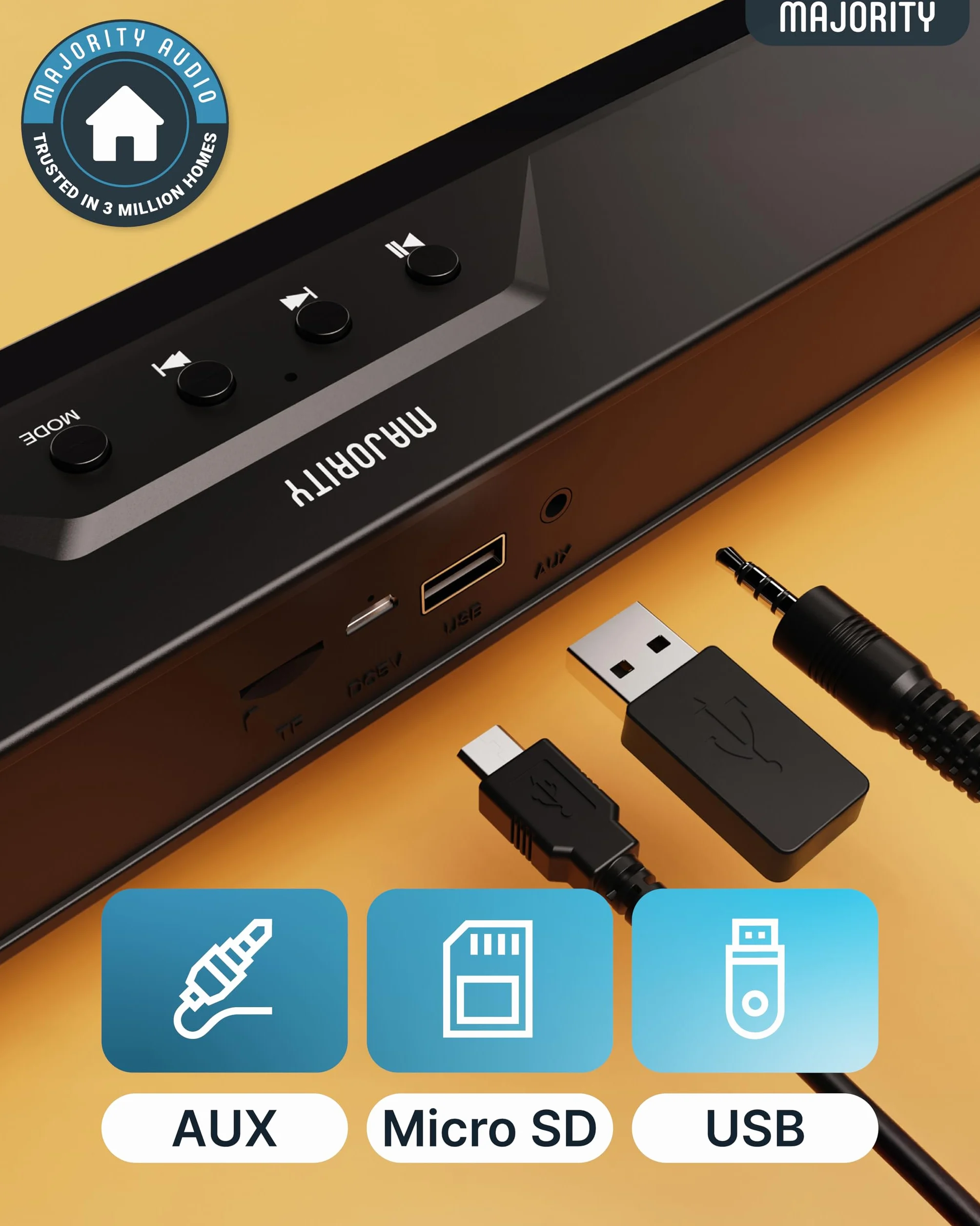 Barra de Sonido para Juegos Atlas para PC Monitorear Altavoz Bluetooth | 20 vatios, reproducción USB y AUX Música, películas, Barra de Sonido portátil para TV Cajas de Ordenador, PC, TV, Monitor,