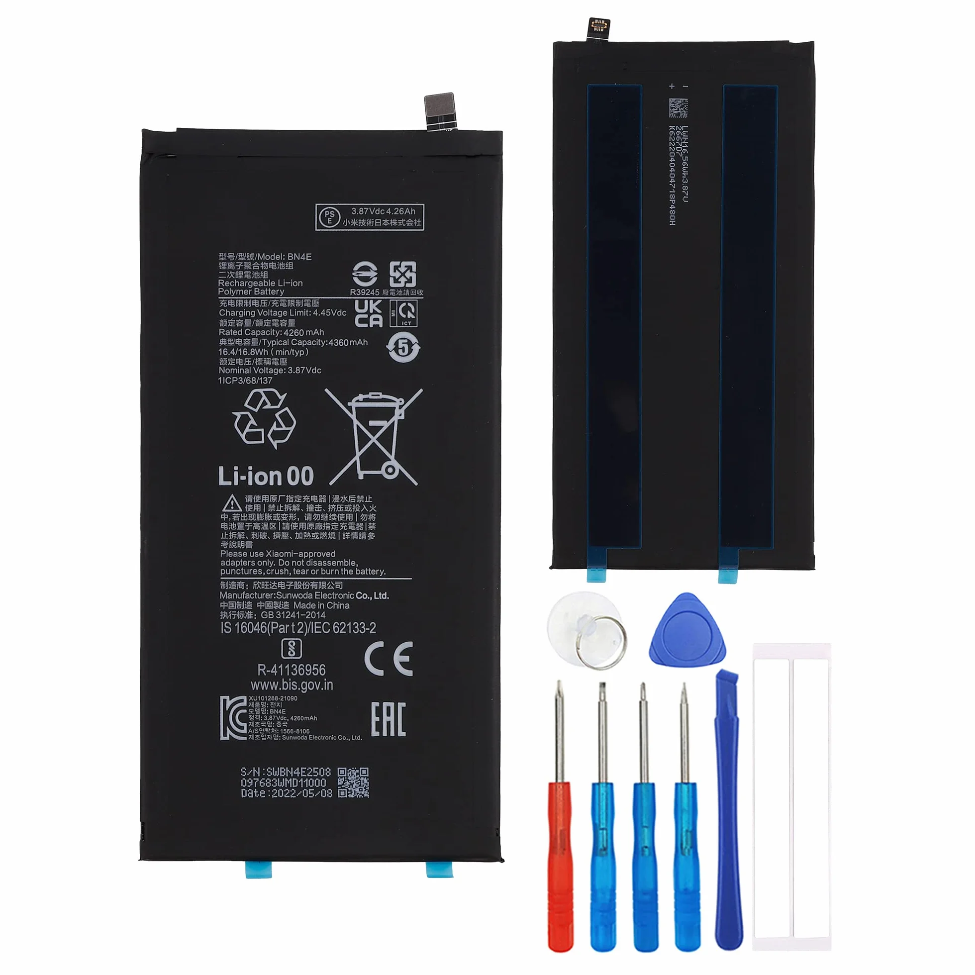 Batería de Recambio BN4E Compatible con Xiaomi Pad 5 con Herramientas
