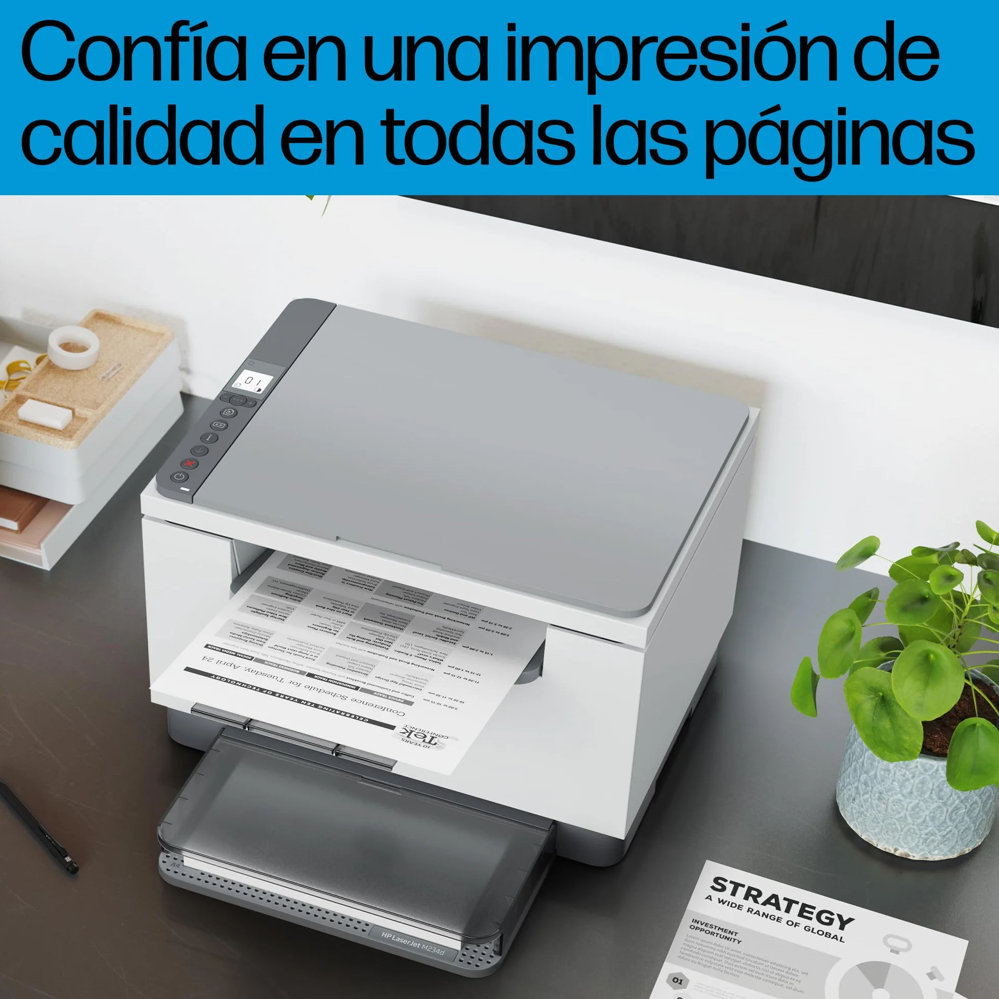 HP LaserJet M234d 8J9K4F, Impresora Láser A4 Multifunción Monocromo a Doble Cara Automática, Escaner, Copiadora (29 ppm, conexión Solo USB, Procesador 500MHz, Memoria 64MB, Smart App)