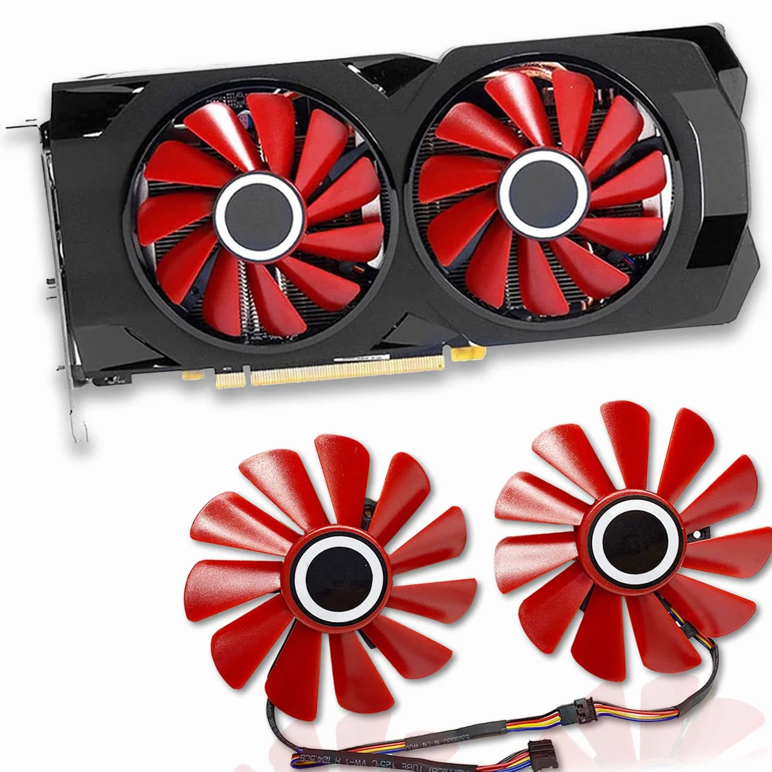 2 unids/lote 85mm FD10U12S9-C 4Pin GPU tarjeta gráfica ventilador minero ventilador para XFX RX 570 RS RX 580 RS tarjetas gráficas ventilador de reemplazo de enfriamiento