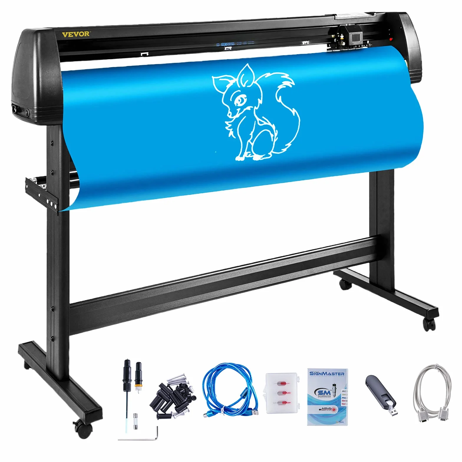 VEVOR Máquina Cortadora de Vinilo de 1,350 mm, Plotter de Corte de Vinilo con Control Digital, Memoria 128K-2M, Vinilo Cortador Letrero, Corte Plotter Impresora Sublimación, Plotter de Impresión