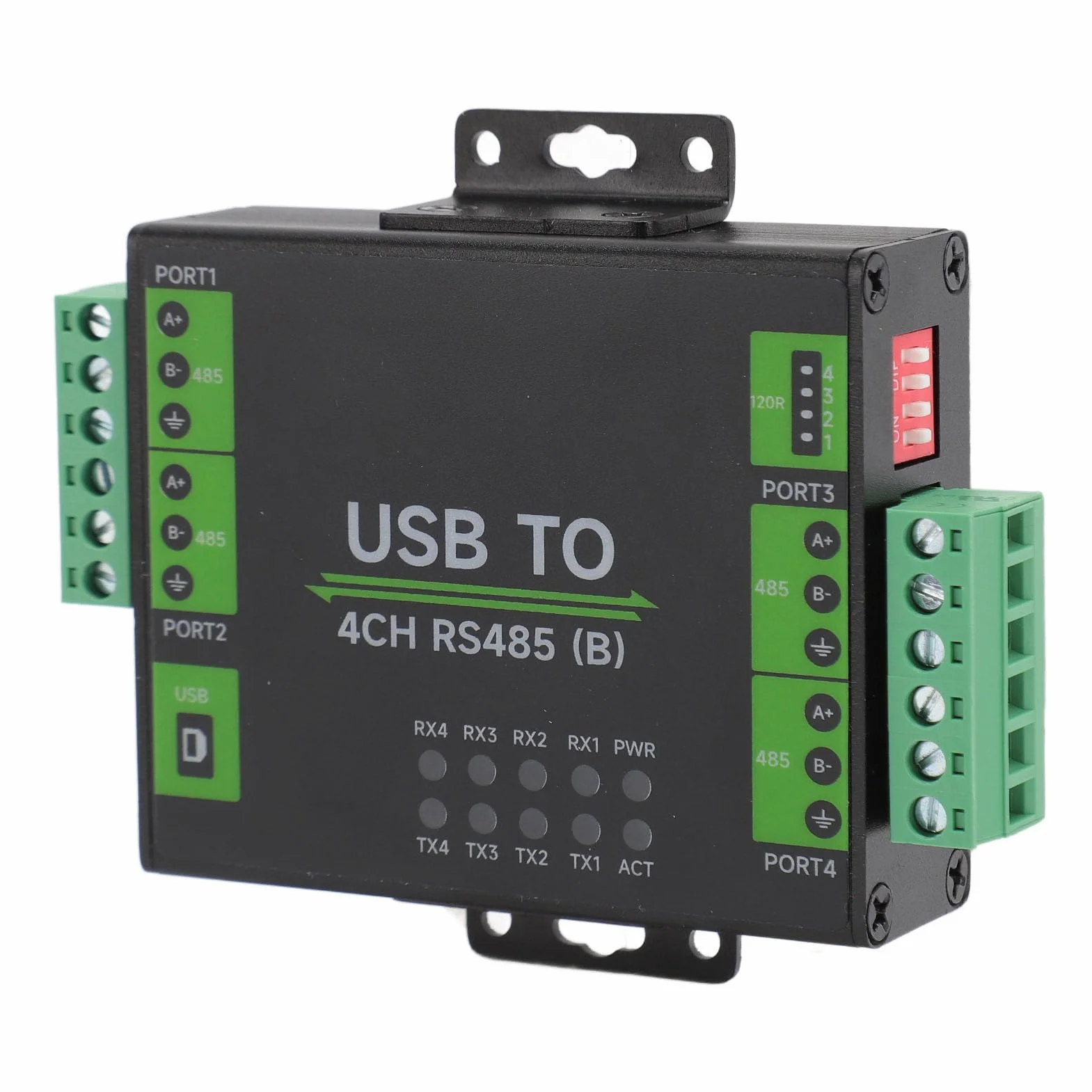 Bewinner Convertidor USB a RS485, Adaptador Aislado de Grado Industrial de 4 Canales para OS X, 11 10 8.1 8 7