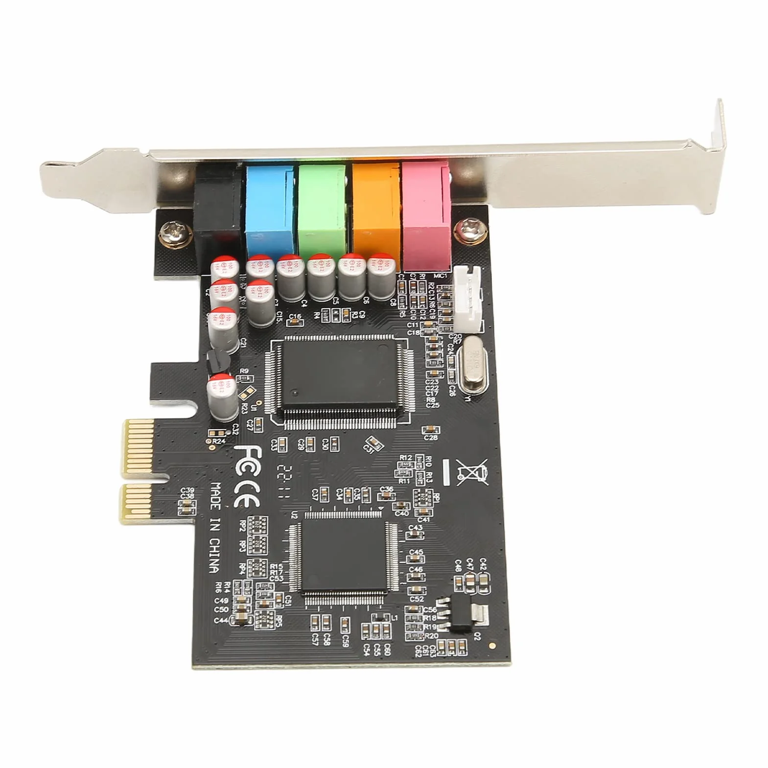 PCIE 5. Tarjeta de Sonido: Reproducción y Grabación de Sonido Envolvente de 6 Canales, Tarjeta de Sonido Interna de 24 bits 48 KHz para PC, Accesorios de Computadora de, Puerto